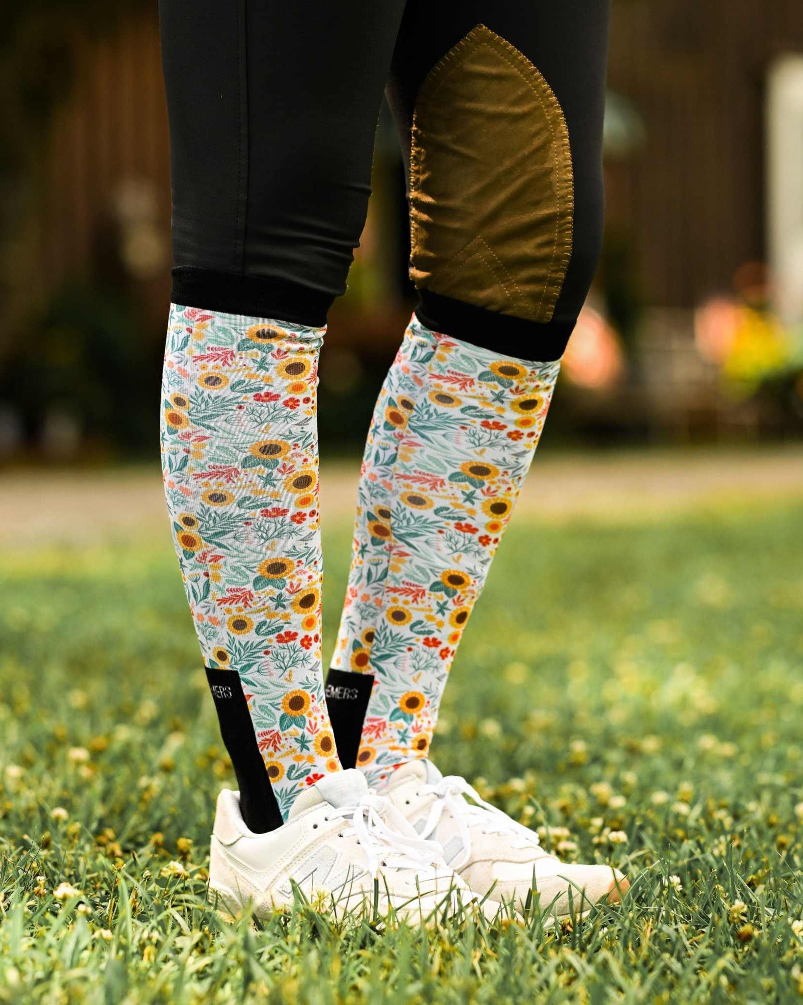 dreamers & schemers Pair & A Spare Sunflower Fields Pair & A Spare Socks equestrian boot socks boot socks thin socks riding socks pattern socks tall socks funny socks knee high socks horse socks horse show socks