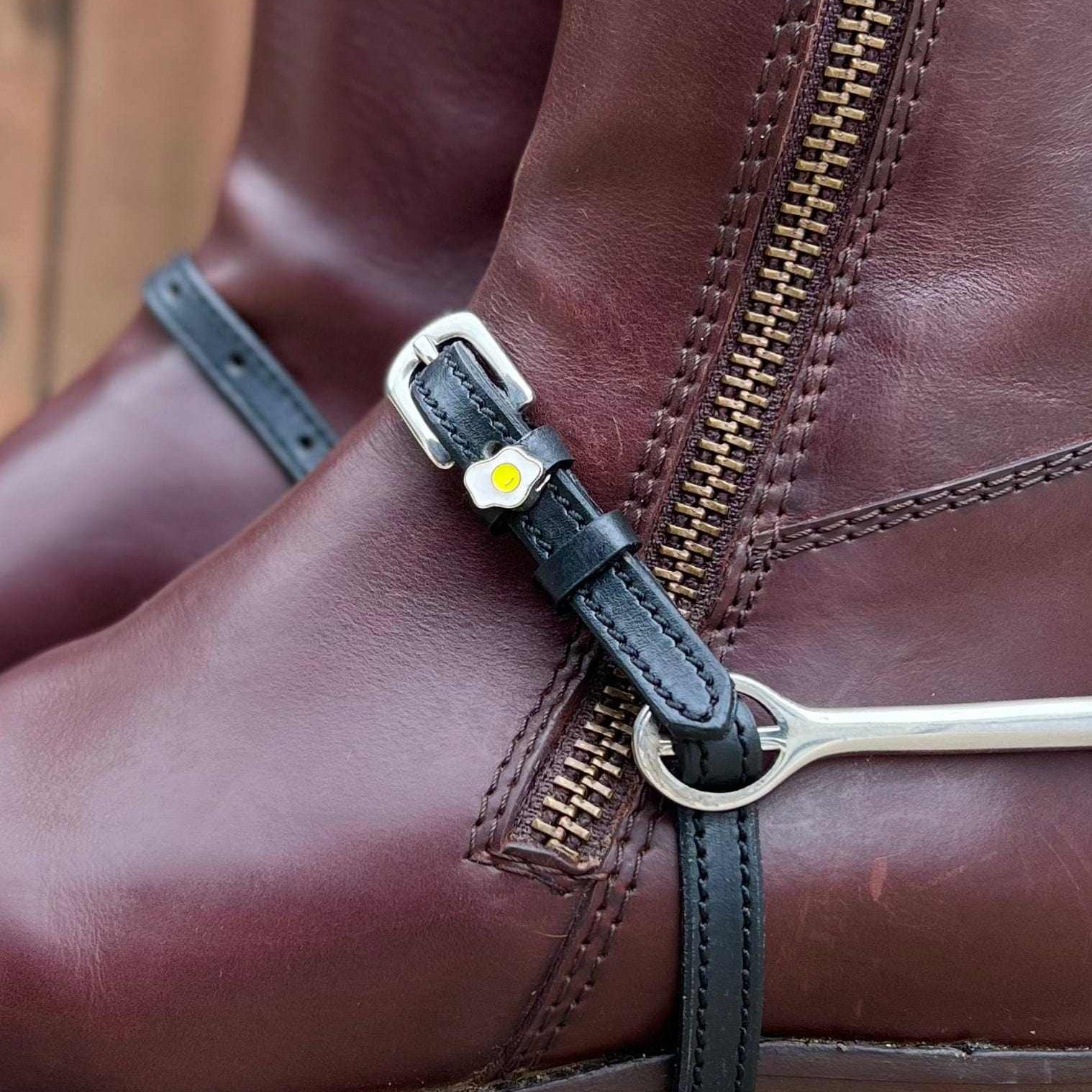 ManeJane Spur Straps Sunny Side Up Egg Spur Straps equestrian boot socks boot socks thin socks riding socks pattern socks tall socks funny socks knee high socks horse socks horse show socks