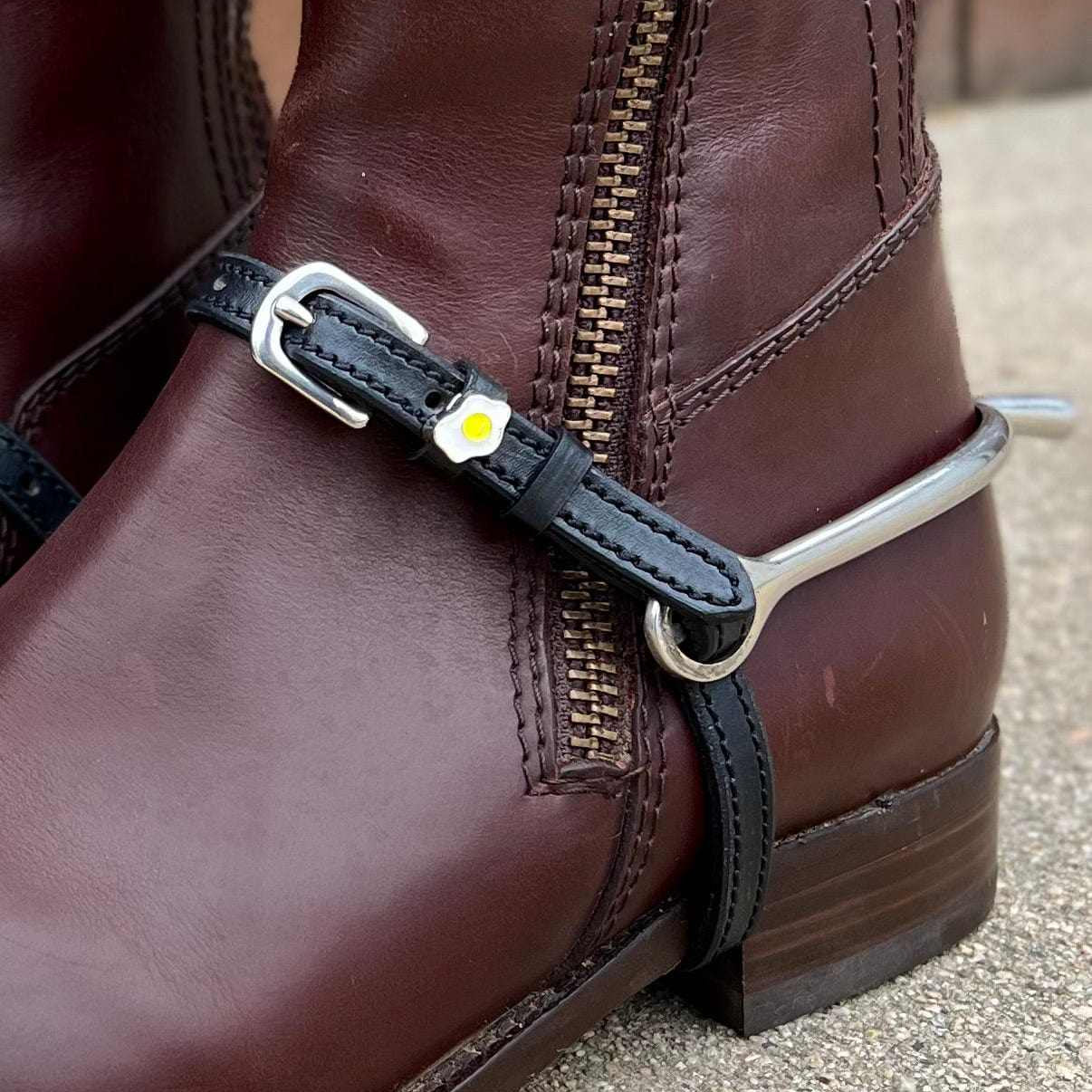 ManeJane Spur Straps Sunny Side Up Egg Spur Straps equestrian boot socks boot socks thin socks riding socks pattern socks tall socks funny socks knee high socks horse socks horse show socks