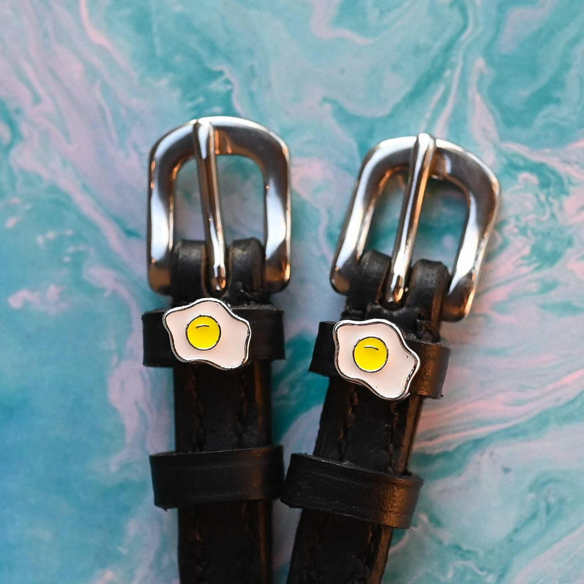 ManeJane Spur Straps Sunny Side Up Egg Spur Straps equestrian boot socks boot socks thin socks riding socks pattern socks tall socks funny socks knee high socks horse socks horse show socks