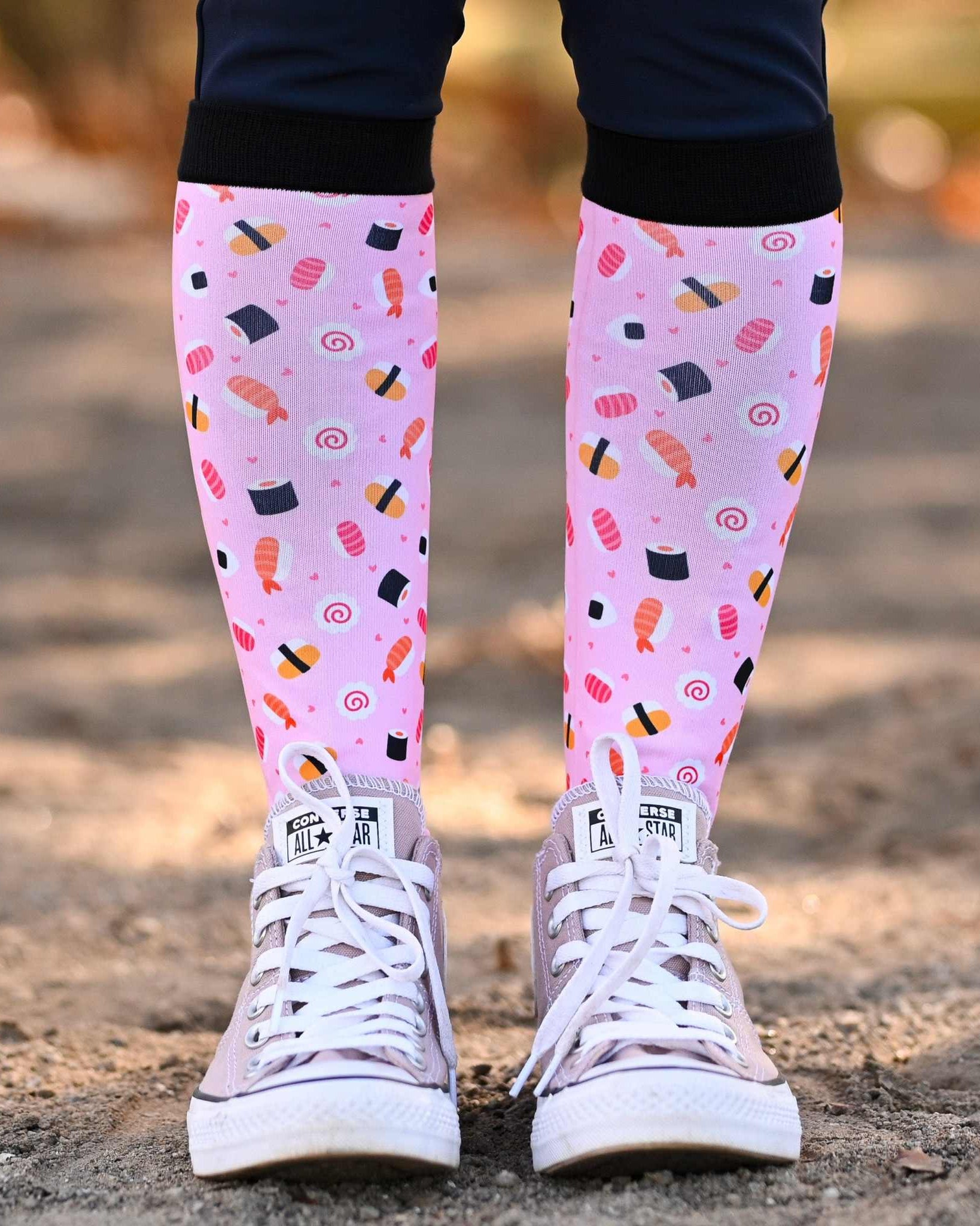 dreamers & schemers Pair & A Spare Sushi-O-Clock Pair & a Spare Socks equestrian boot socks boot socks thin socks riding socks pattern socks tall socks funny socks knee high socks horse socks horse show socks
