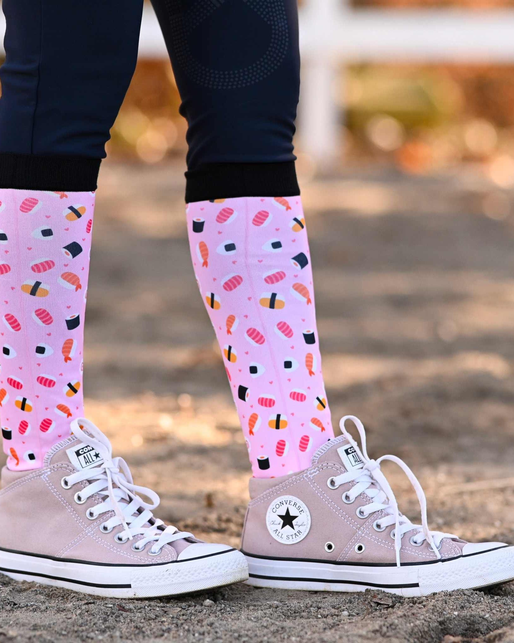 dreamers & schemers Pair & A Spare Sushi-O-Clock Pair & a Spare Socks equestrian boot socks boot socks thin socks riding socks pattern socks tall socks funny socks knee high socks horse socks horse show socks