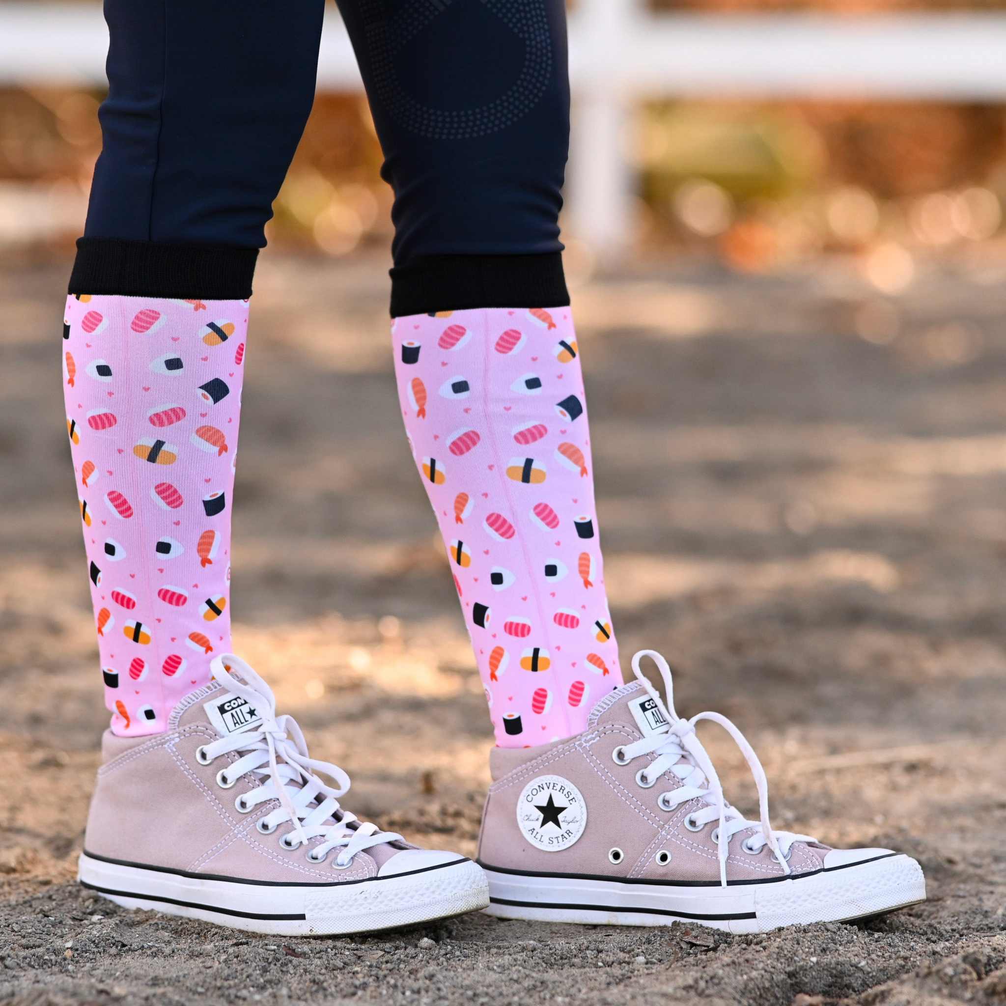 dreamers & schemers Pair & A Spare Sushi-O-Clock Pair & a Spare Socks equestrian boot socks boot socks thin socks riding socks pattern socks tall socks funny socks knee high socks horse socks horse show socks