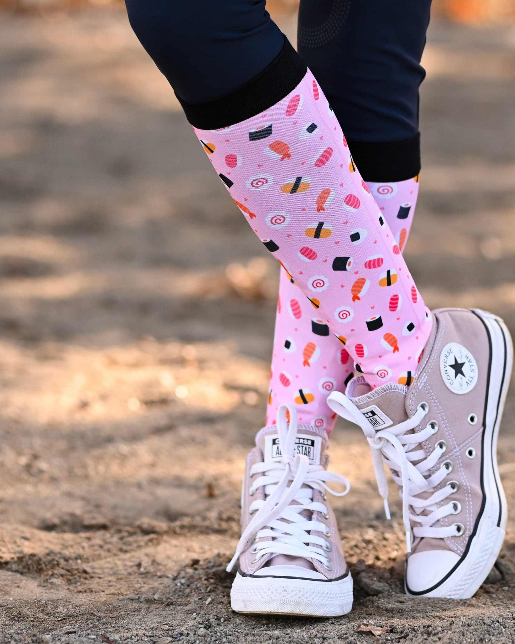 dreamers & schemers Pair & A Spare Sushi-O-Clock Pair & a Spare Socks equestrian boot socks boot socks thin socks riding socks pattern socks tall socks funny socks knee high socks horse socks horse show socks