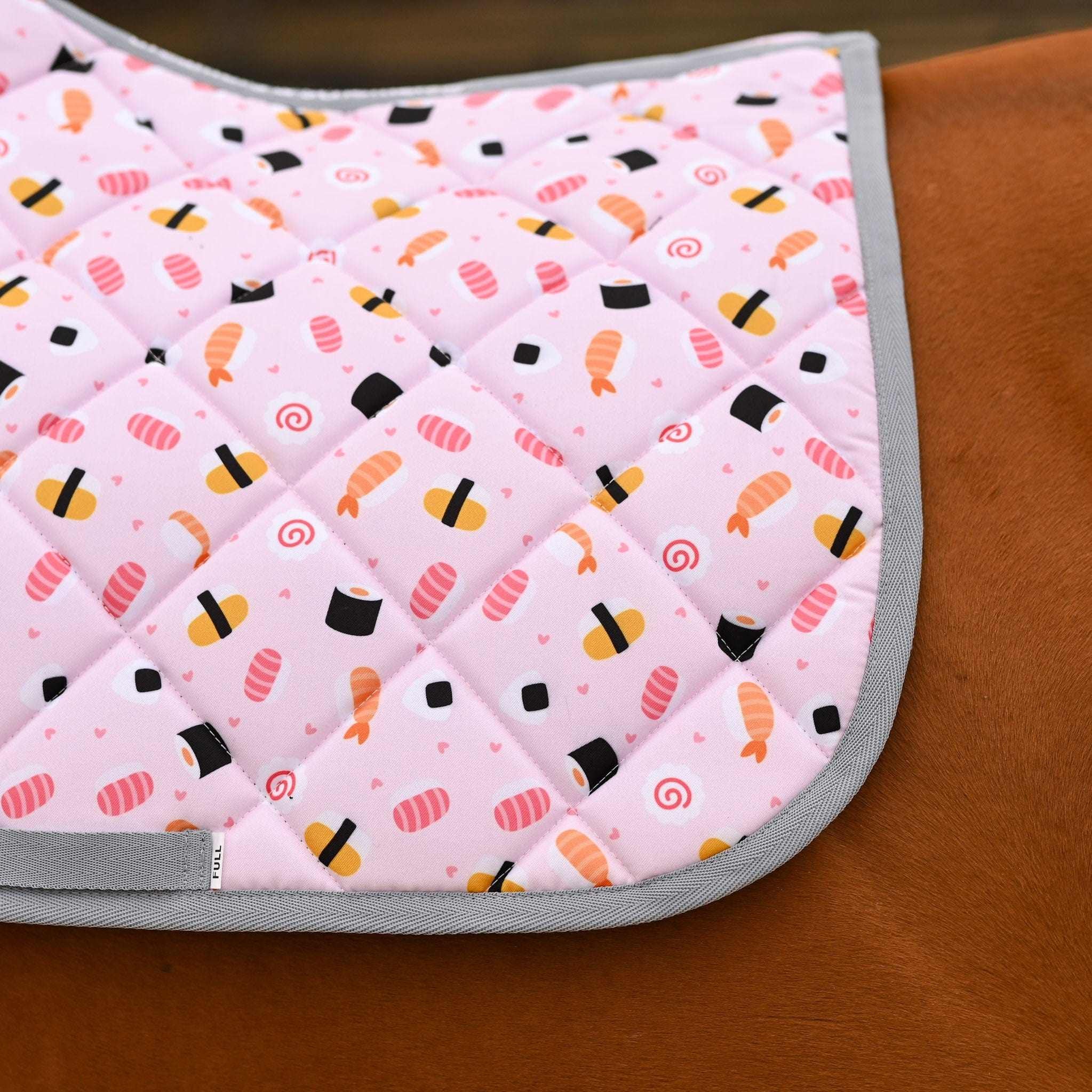 Dreamers & Schemers Sushi O Clock Saddle Pad – patterned saddle pad, equestrian gift, horseback riding gear from Dreamers & Schemers Saddle Pads