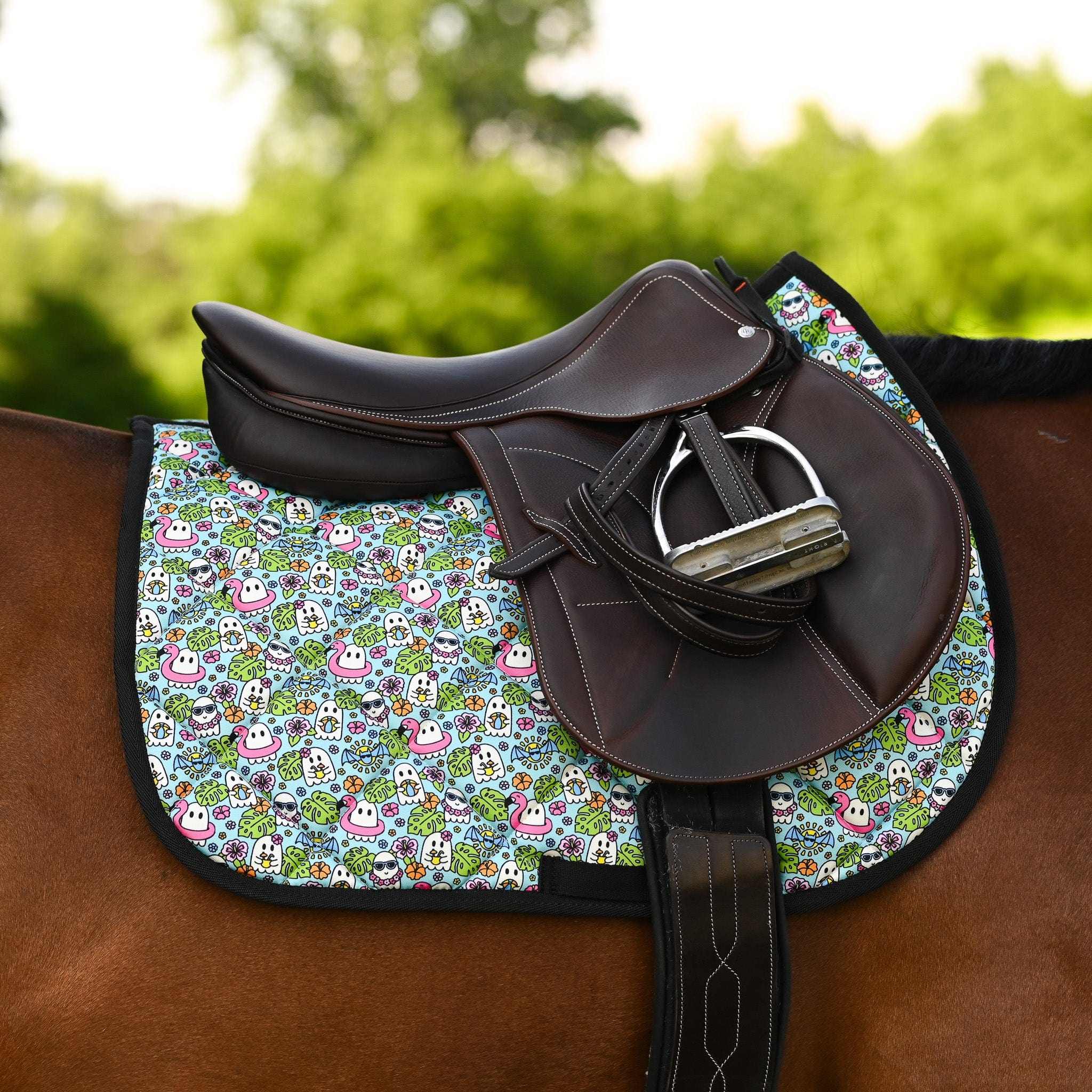 Dreamers & Schemers That's the Spirit Saddle Pad – patterned saddle pad, equestrian gift, horseback riding gear from Dreamers & Schemers Saddle Pads