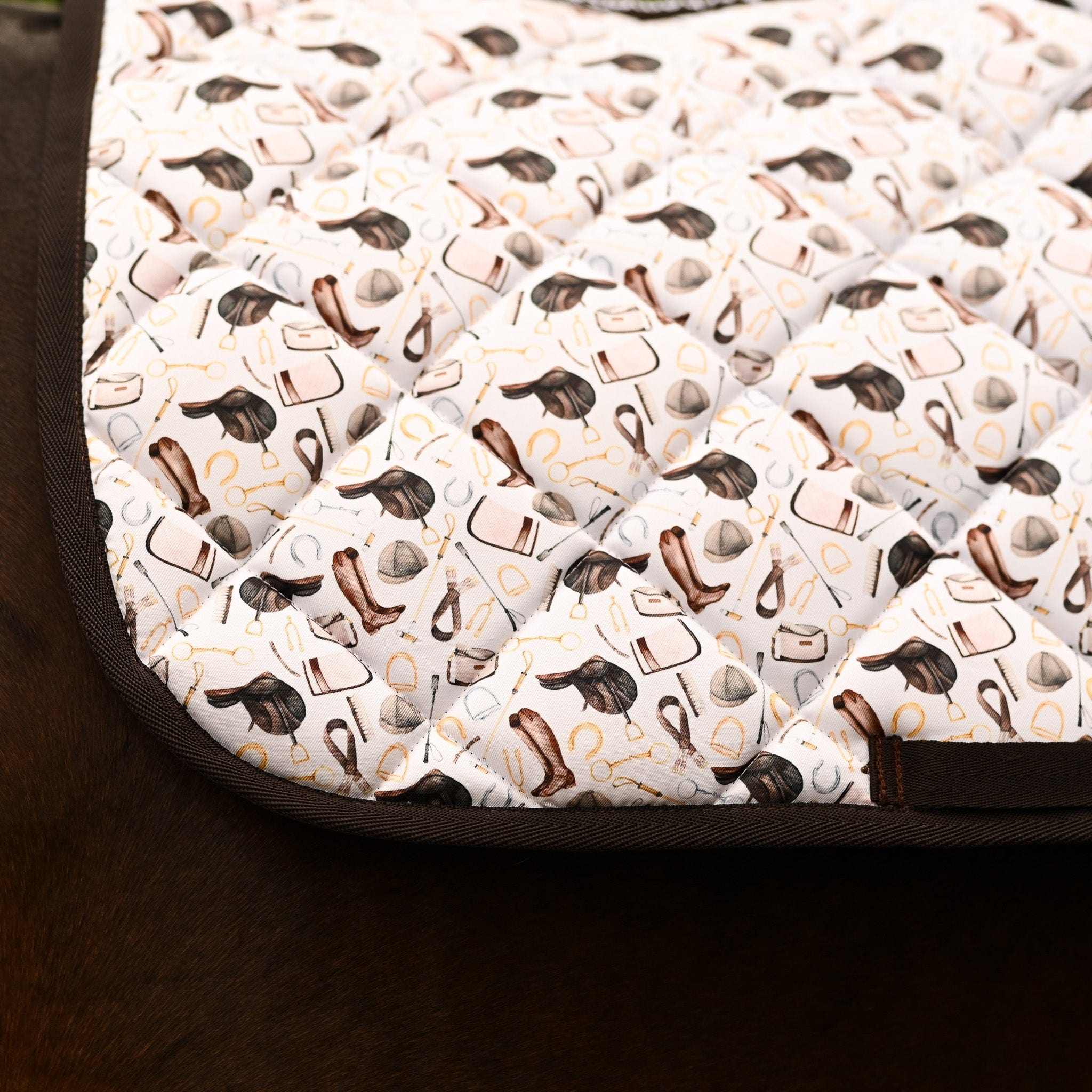 Dreamers & Schemers The Hunt Saddle Pad – patterned saddle pad, equestrian gift, horseback riding gear from Dreamers & Schemers Saddle Pads