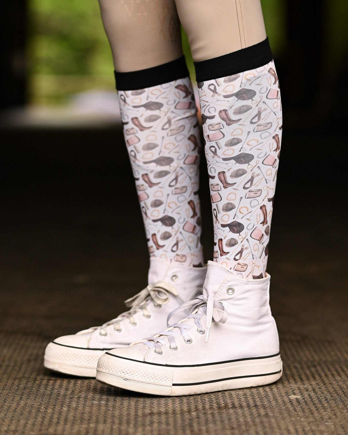 The Hunt Youth Pair & A Spare youth Pair & a Spare boot socks featuring fox hunt equestrian tack, alternate angle, by Dreamers & Schemers