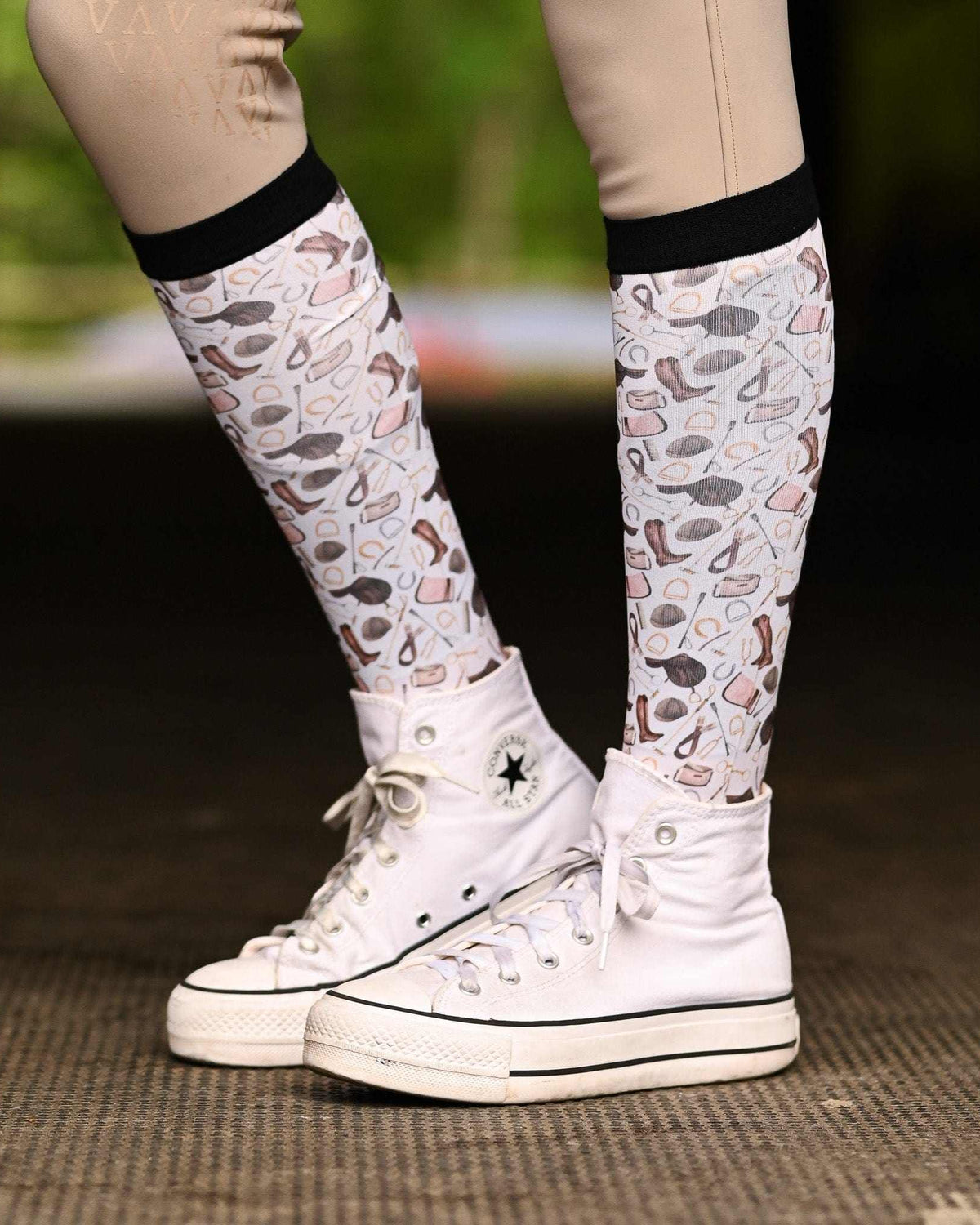 The Hunt Youth Pair & A Spare youth Pair & a Spare boot socks with fox hunt equestrian tack, by Dreamers & Schemers