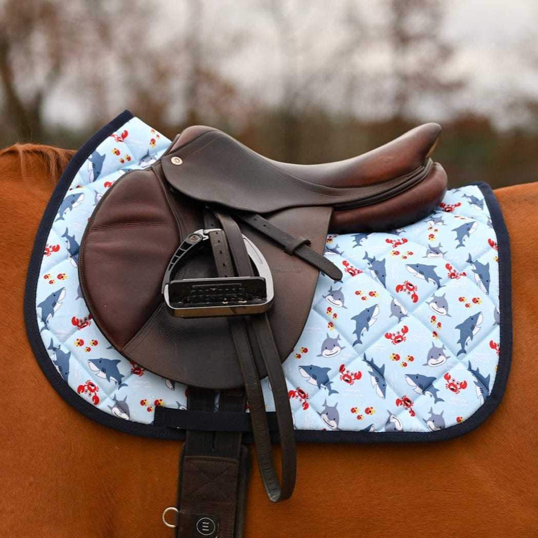 Dreamers & Schemers Under The Sea Pony Size Saddle Pad – patterned saddle pad, equestrian gift, horseback riding gear from Dreamers & Schemers Saddle Pads