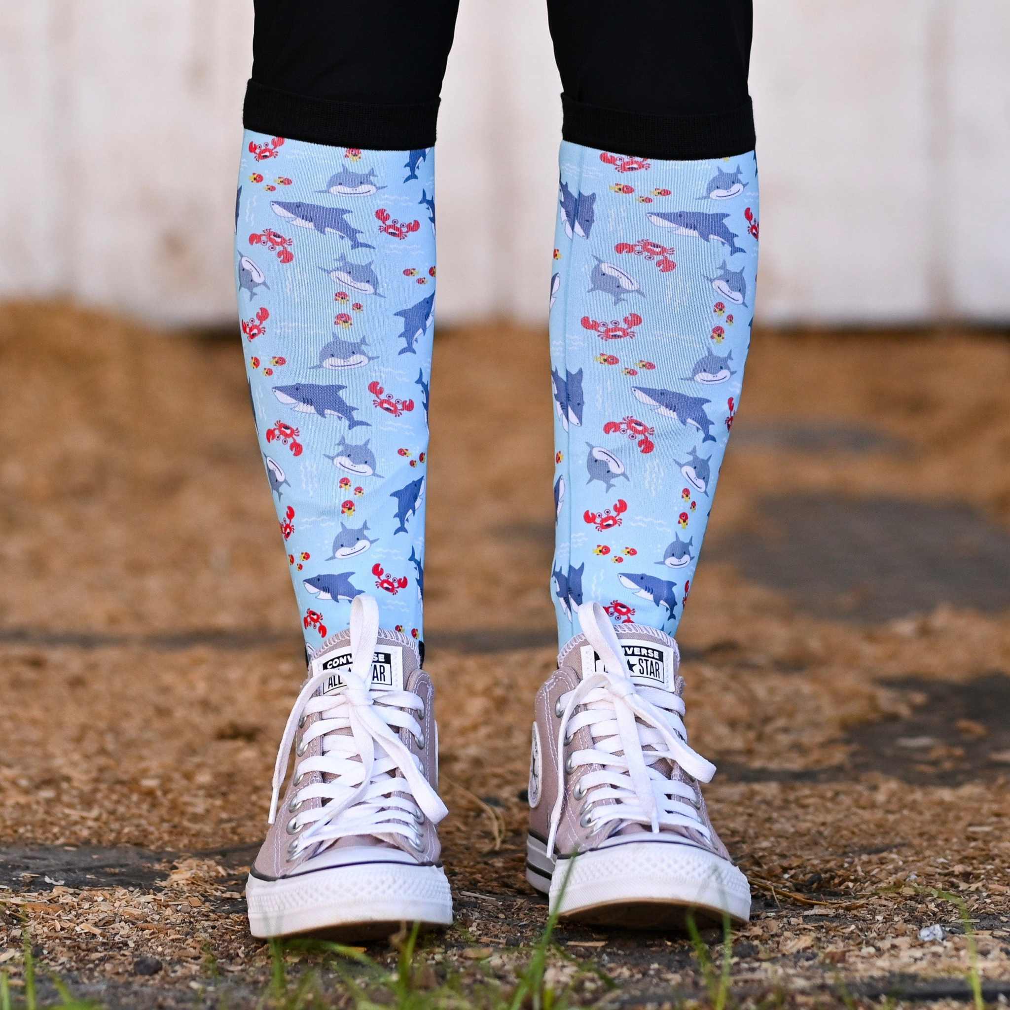 dreamers & schemers Youth Pair & a Spare Under the Sea Youth Pair & a Spare Socks equestrian boot socks boot socks thin socks riding socks pattern socks tall socks funny socks knee high socks horse socks horse show socks