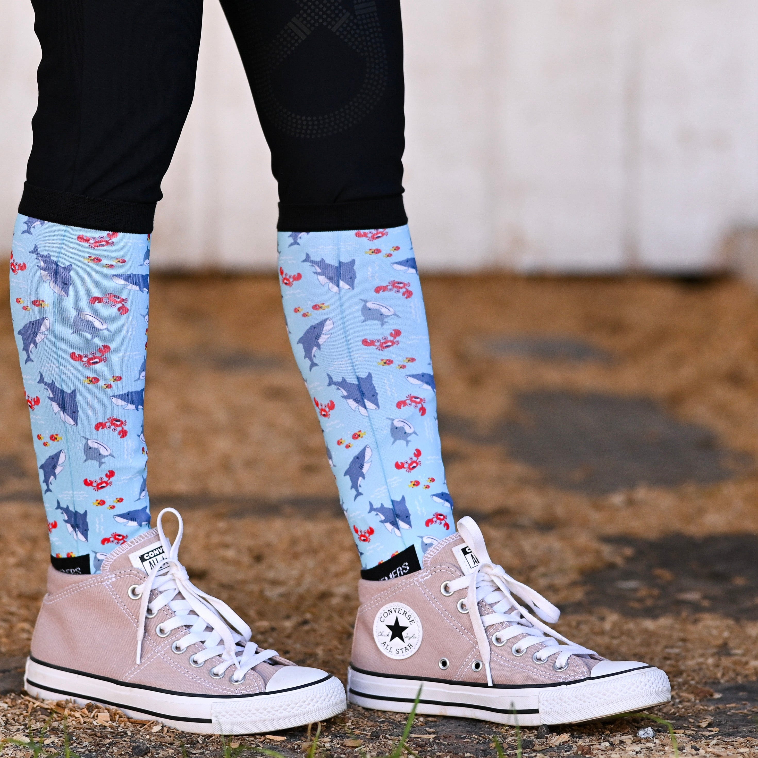 dreamers & schemers Youth Pair & a Spare Under the Sea Youth Pair & a Spare Socks equestrian boot socks boot socks thin socks riding socks pattern socks tall socks funny socks knee high socks horse socks horse show socks