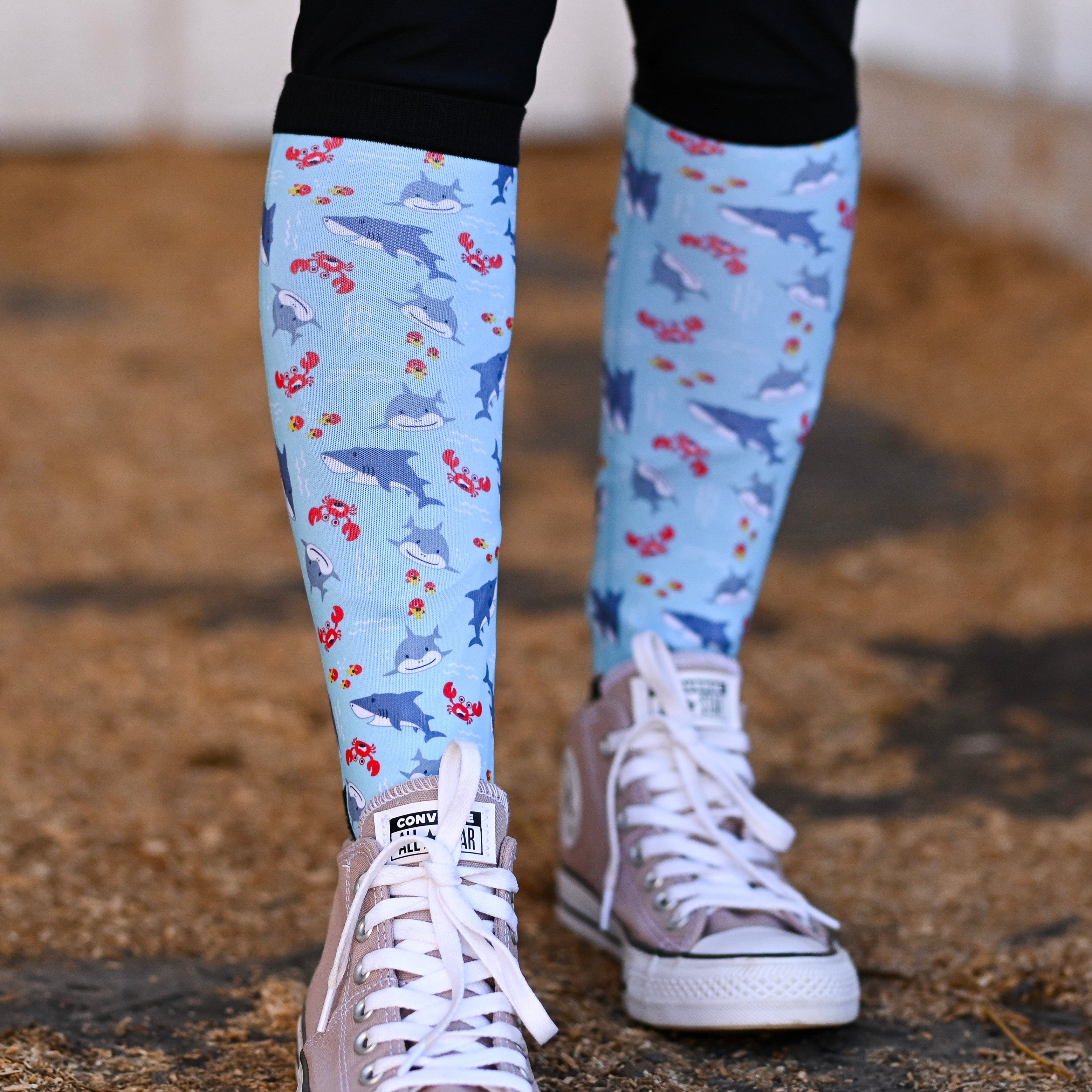 dreamers & schemers Youth Pair & a Spare Under the Sea Youth Pair & a Spare Socks equestrian boot socks boot socks thin socks riding socks pattern socks tall socks funny socks knee high socks horse socks horse show socks