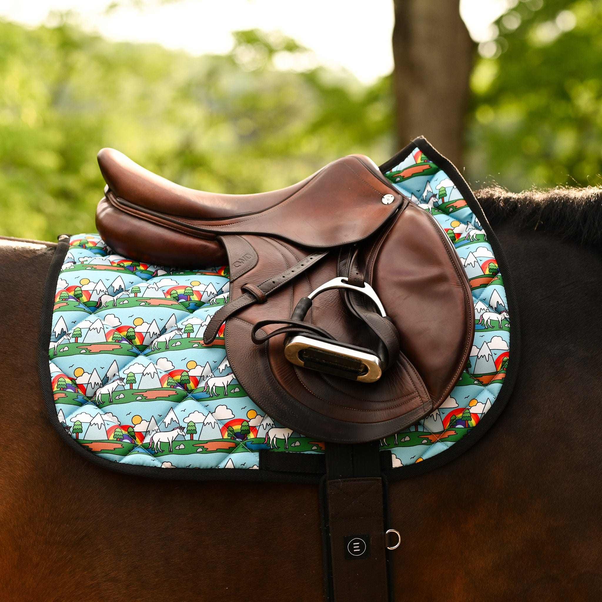 Dreamers & Schemers Unicorn Strut Saddle Pad – patterned saddle pad, equestrian gift, horseback riding gear from Dreamers & Schemers Saddle Pads