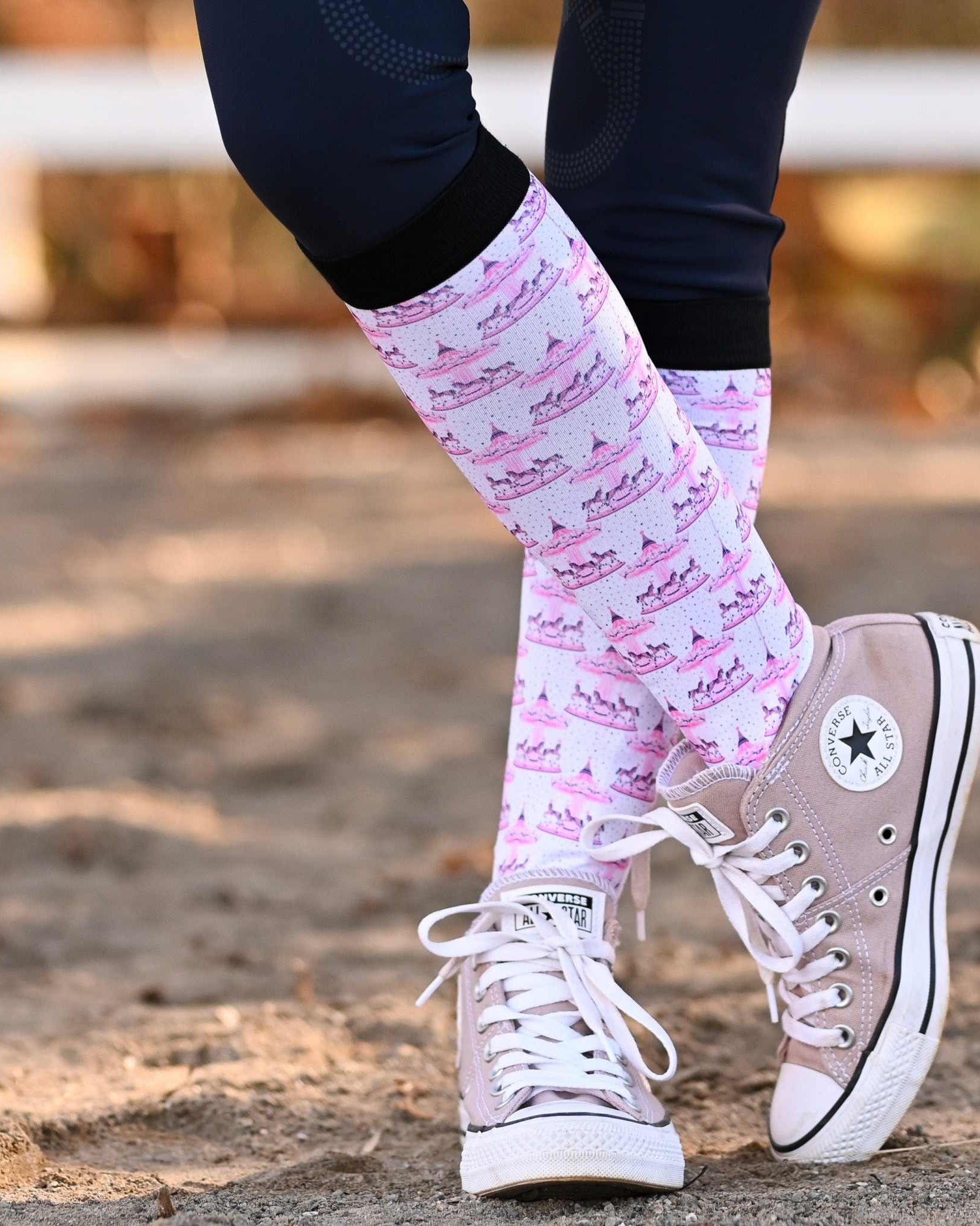 dreamers & schemers Pair & A Spare Warm Up Ring Pair & a Spare Socks equestrian boot socks boot socks thin socks riding socks pattern socks tall socks funny socks knee high socks horse socks horse show socks