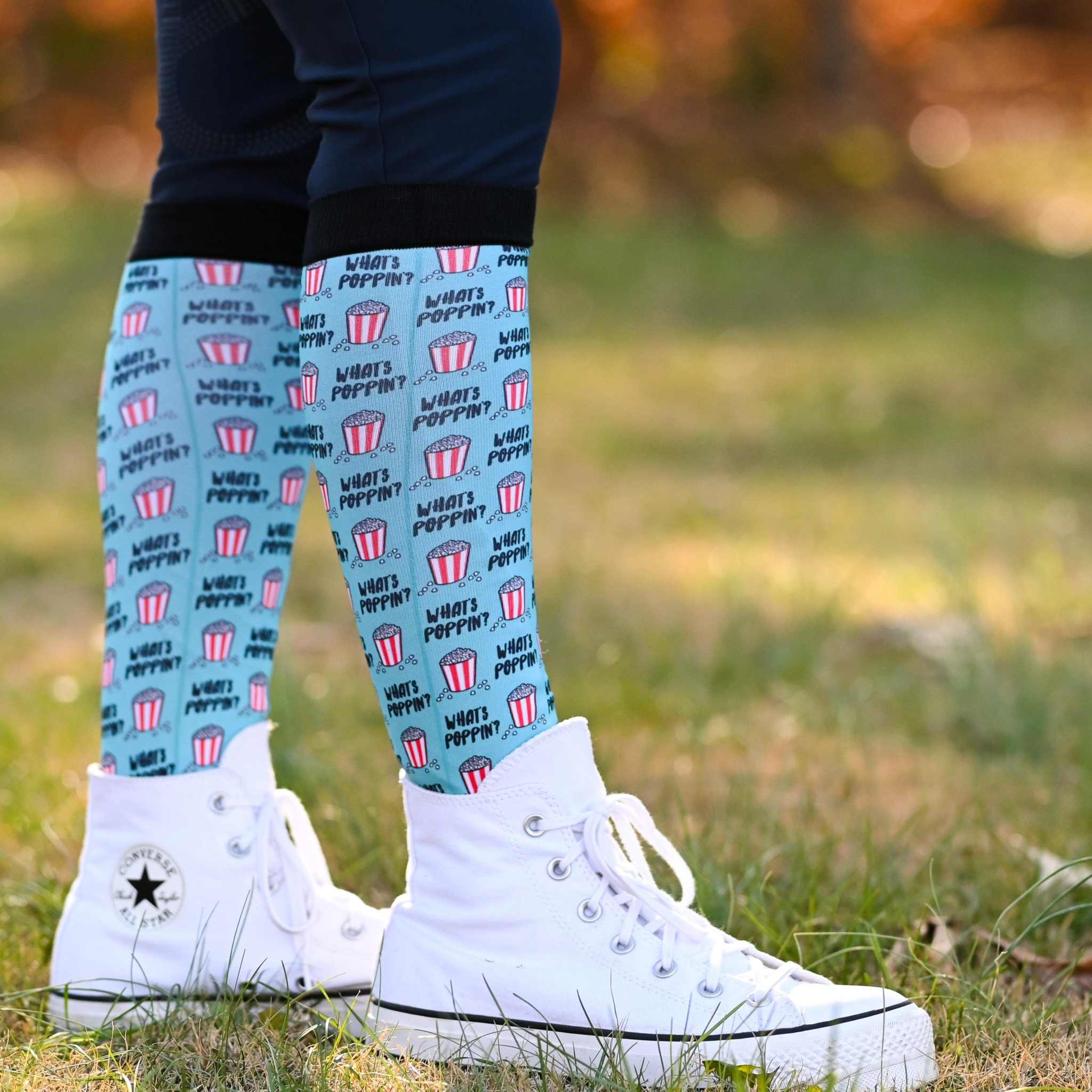 dreamers & schemers Pair & A Spare What's Poppin' Pair & a Spare Socks equestrian boot socks boot socks thin socks riding socks pattern socks tall socks funny socks knee high socks horse socks horse show socks