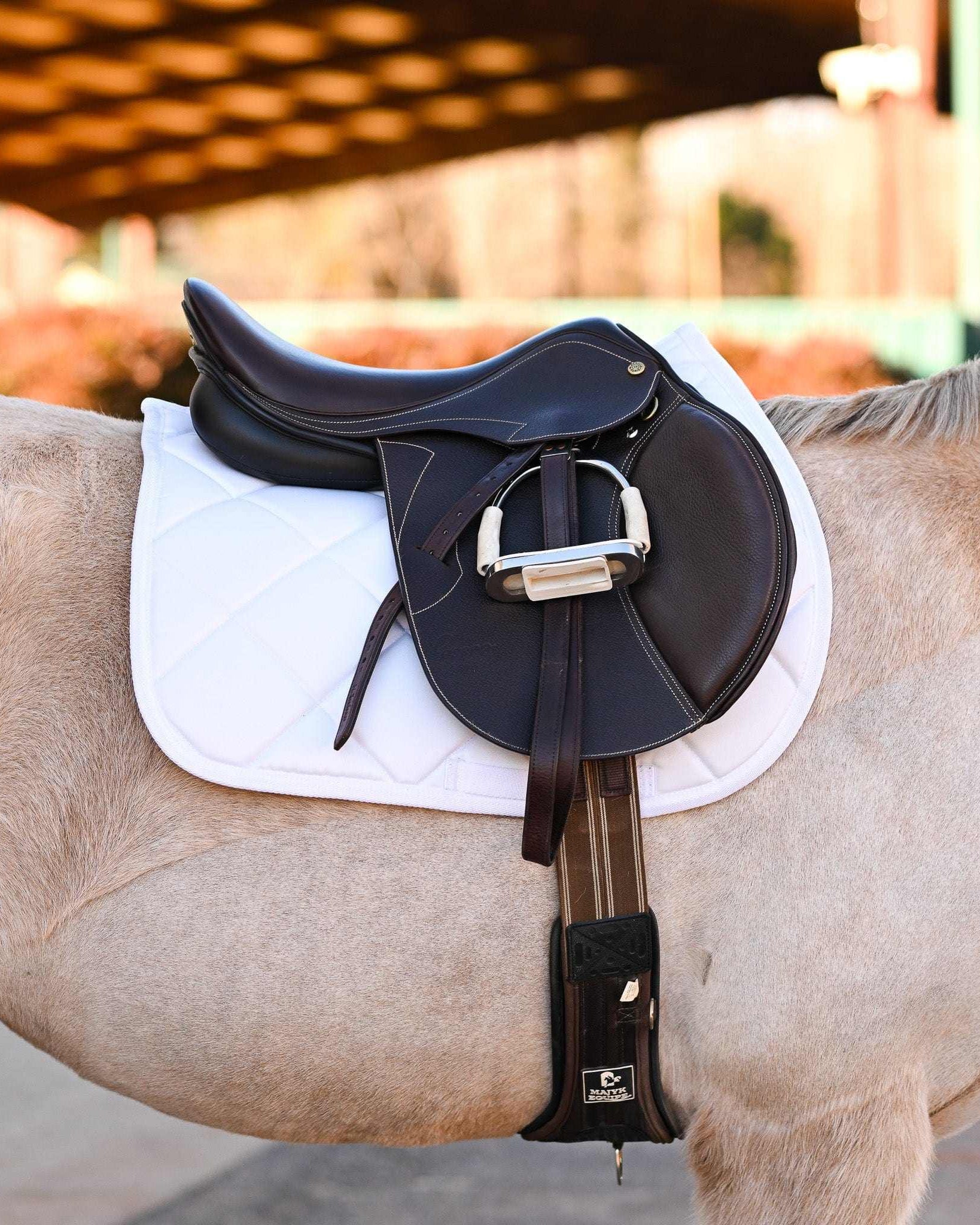 Dreamers & Schemers White Saddle Pad – patterned saddle pad, equestrian gift, horseback riding gear from Dreamers & Schemers Saddle Pads