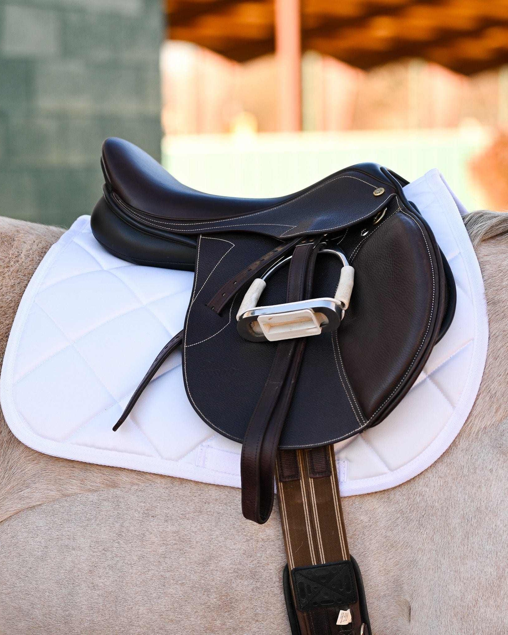 Dreamers & Schemers White Saddle Pad – patterned saddle pad, equestrian gift, horseback riding gear from Dreamers & Schemers Saddle Pads