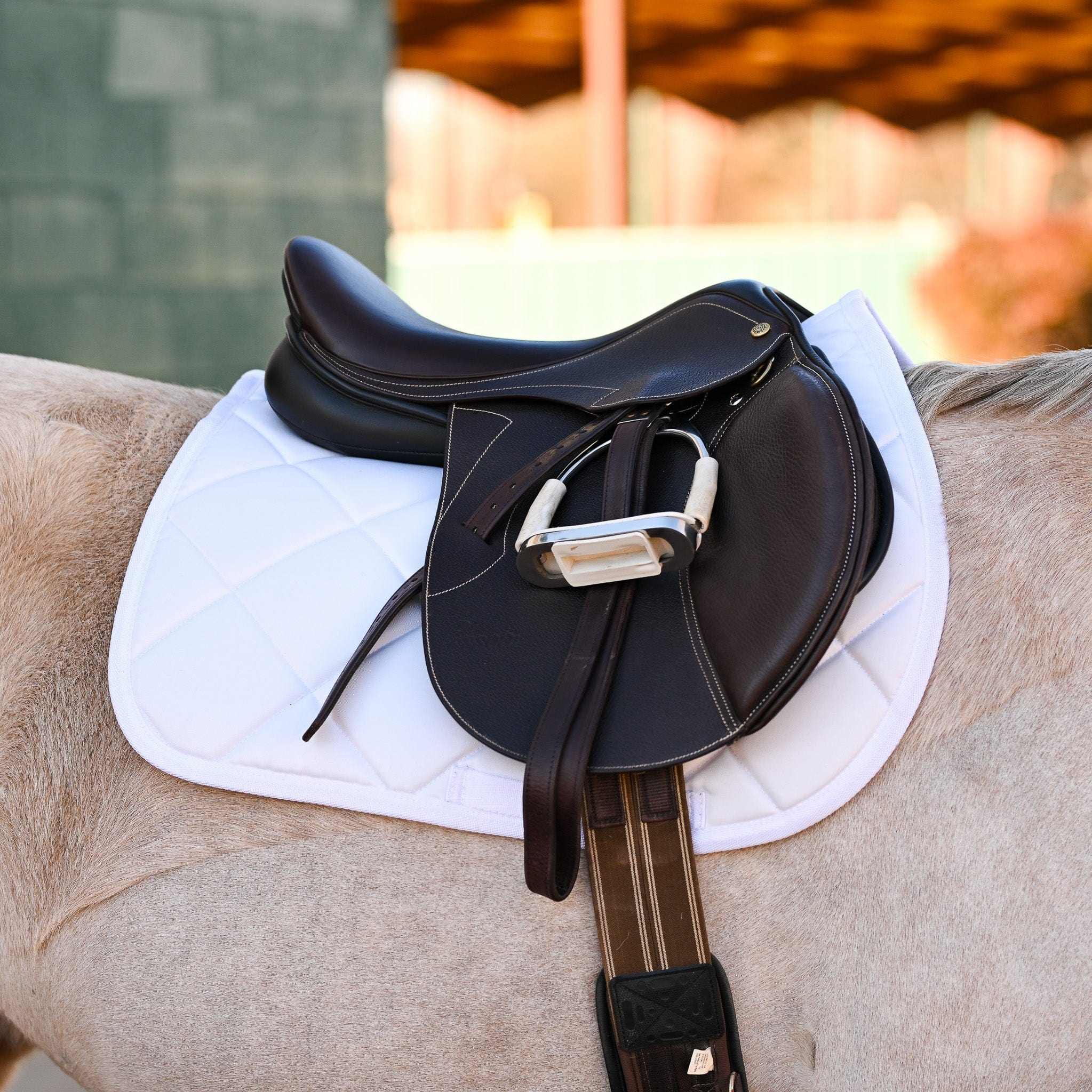Dreamers & Schemers White Saddle Pad – patterned saddle pad, equestrian gift, horseback riding gear from Dreamers & Schemers Saddle Pads