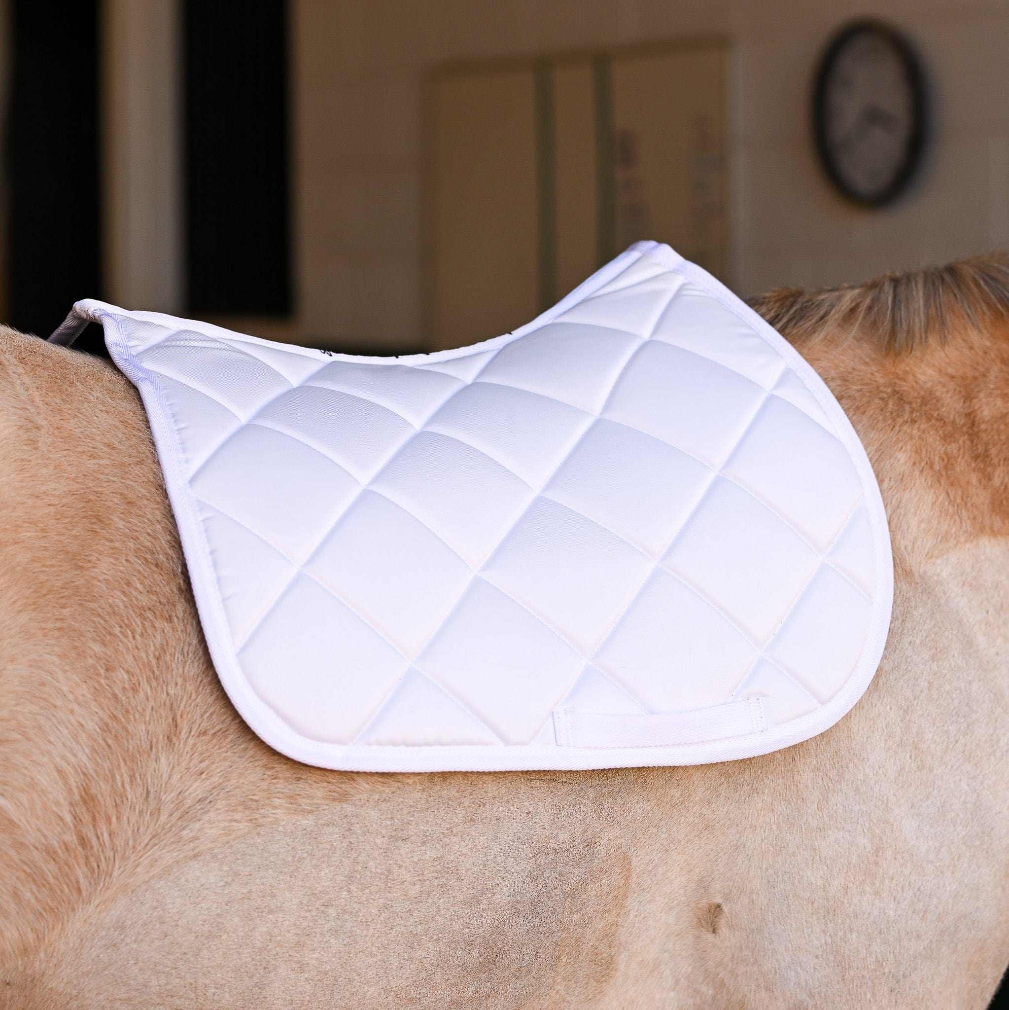 Dreamers & Schemers White Saddle Pad – patterned saddle pad, equestrian gift, horseback riding gear from Dreamers & Schemers Saddle Pads