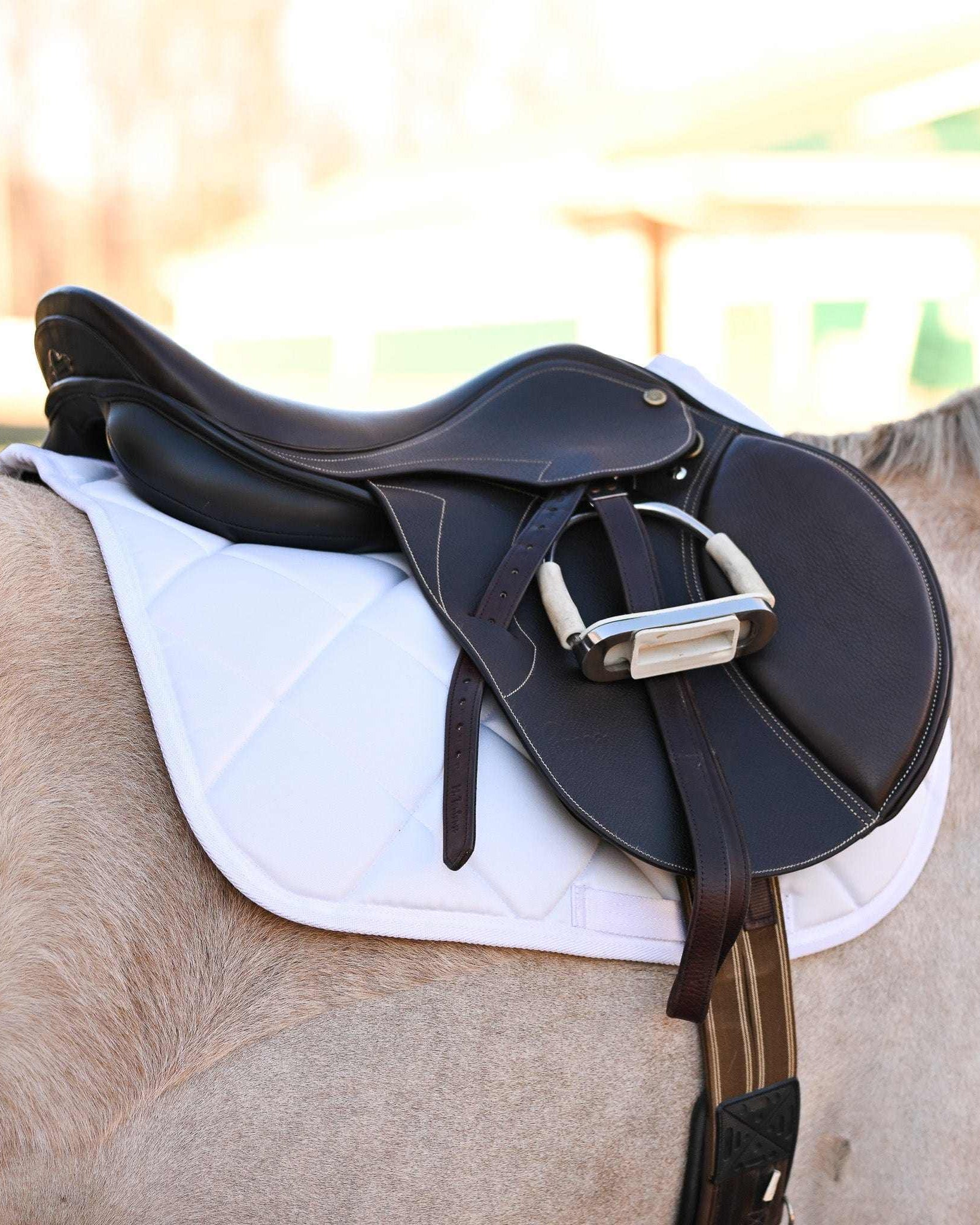 Dreamers & Schemers White Saddle Pad – patterned saddle pad, equestrian gift, horseback riding gear from Dreamers & Schemers Saddle Pads