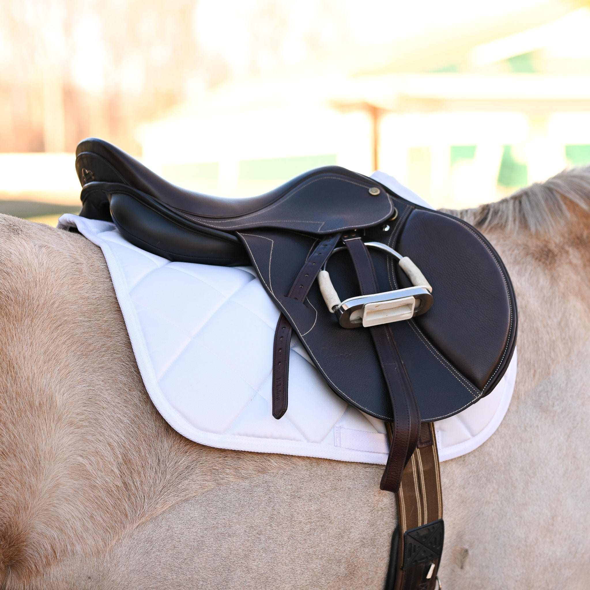 Dreamers & Schemers White Saddle Pad – patterned saddle pad, equestrian gift, horseback riding gear from Dreamers & Schemers Saddle Pads