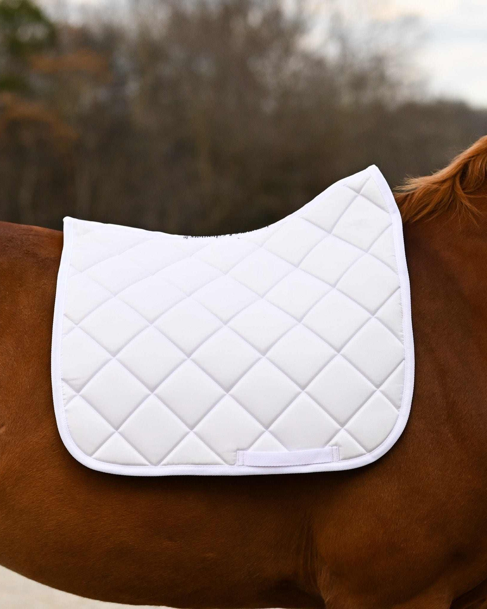 Dreamers & Schemers White Saddle Pad – patterned saddle pad, equestrian gift, horseback riding gear from Dreamers & Schemers Saddle Pads