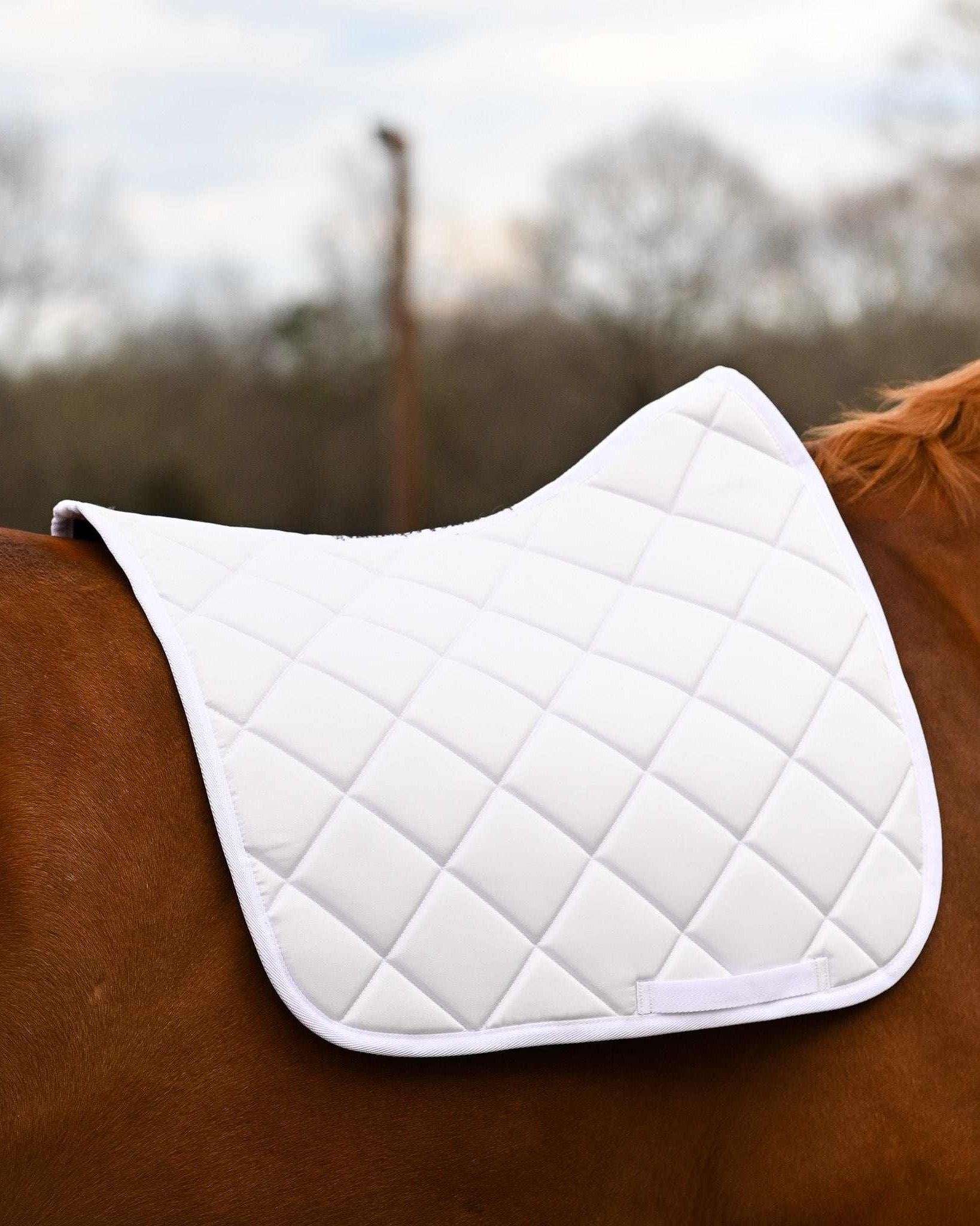 Dreamers & Schemers White Saddle Pad – patterned saddle pad, equestrian gift, horseback riding gear from Dreamers & Schemers Saddle Pads