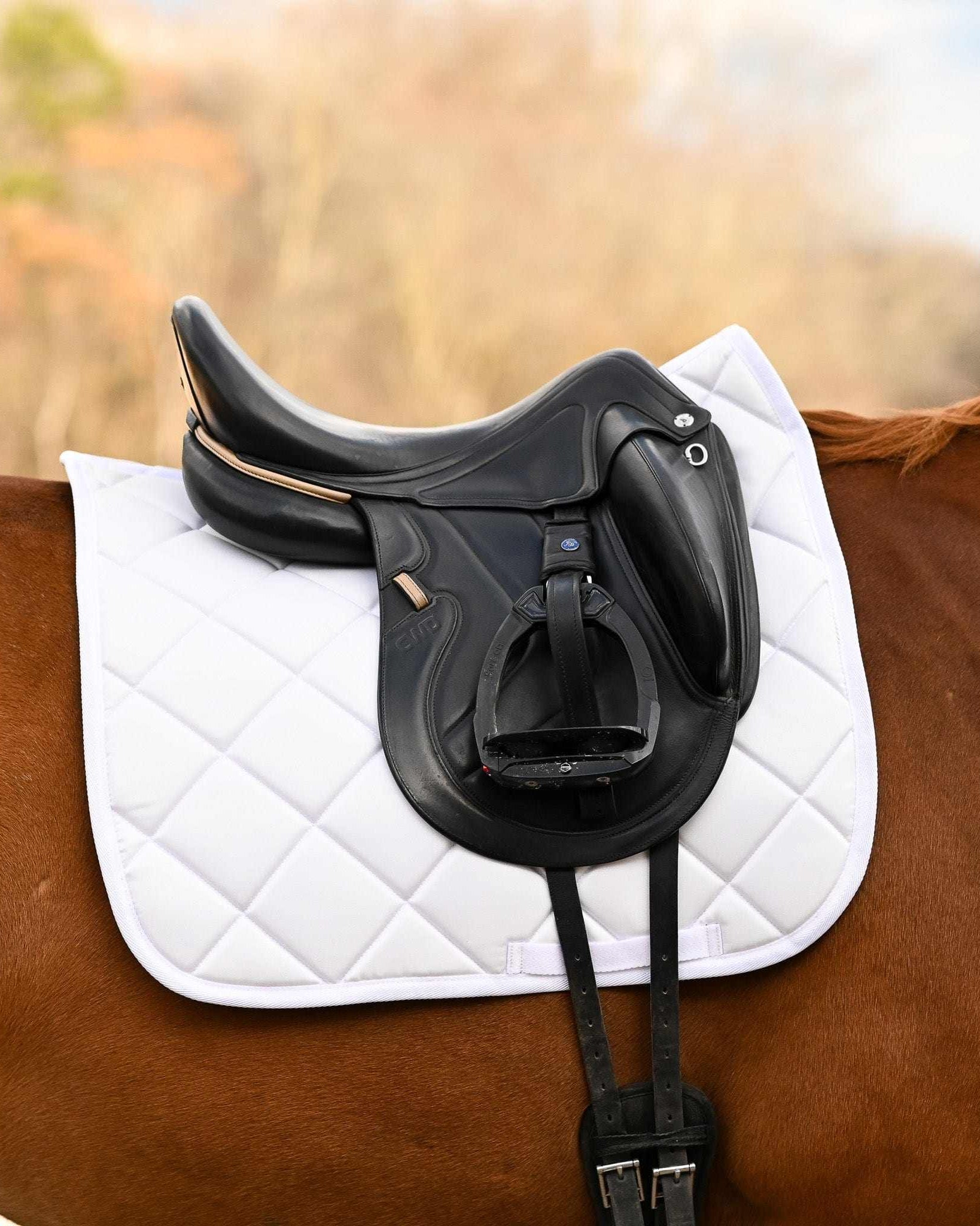 Dreamers & Schemers White Saddle Pad – patterned saddle pad, equestrian gift, horseback riding gear from Dreamers & Schemers Saddle Pads