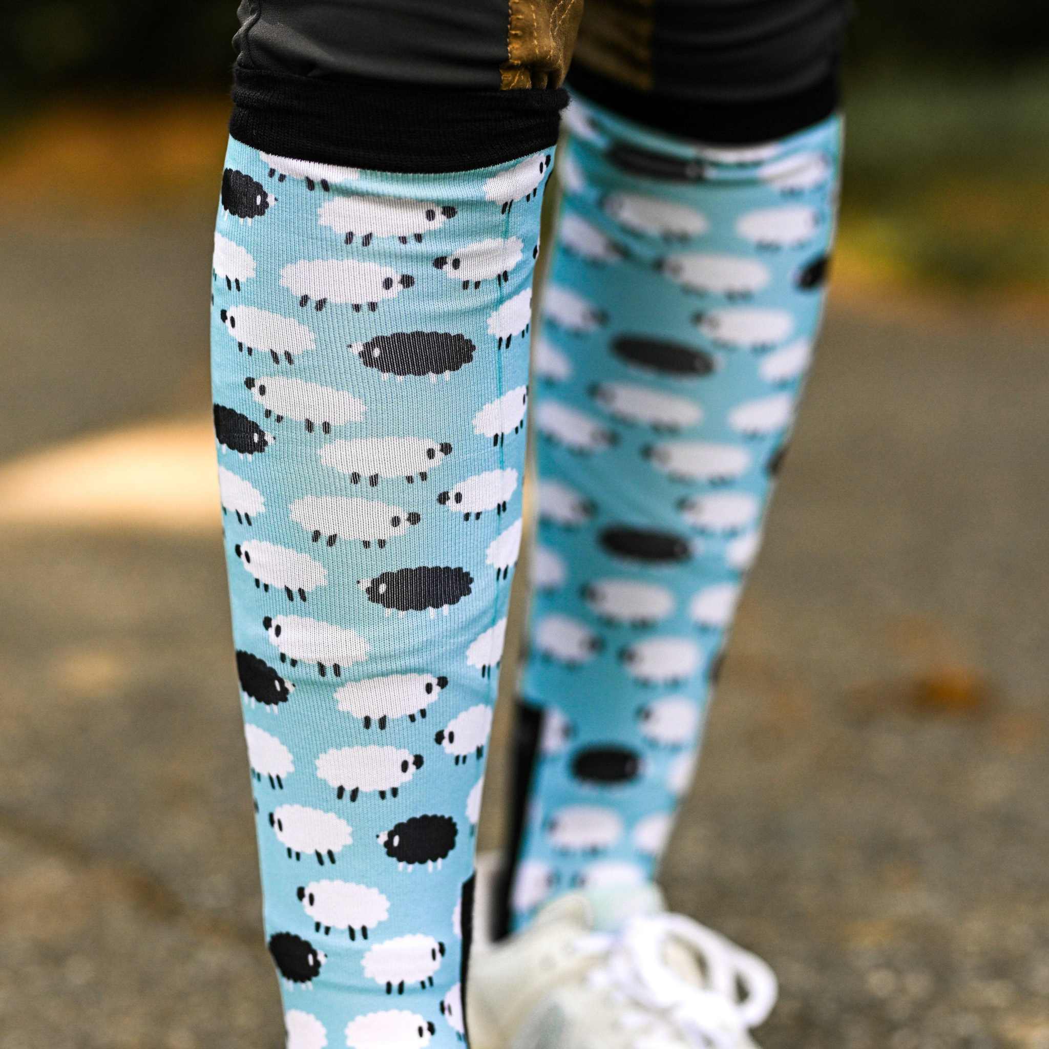 dreamers & schemers Pair & A Spare Who's a Black Sheep Pair & A Spare Socks equestrian boot socks boot socks thin socks riding socks pattern socks tall socks funny socks knee high socks horse socks horse show socks