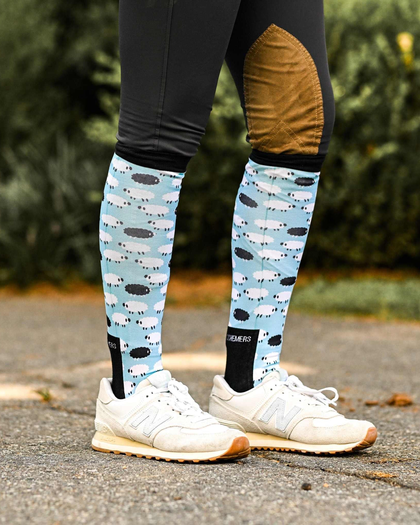 dreamers & schemers Pair & A Spare Who's a Black Sheep Pair & A Spare Socks equestrian boot socks boot socks thin socks riding socks pattern socks tall socks funny socks knee high socks horse socks horse show socks