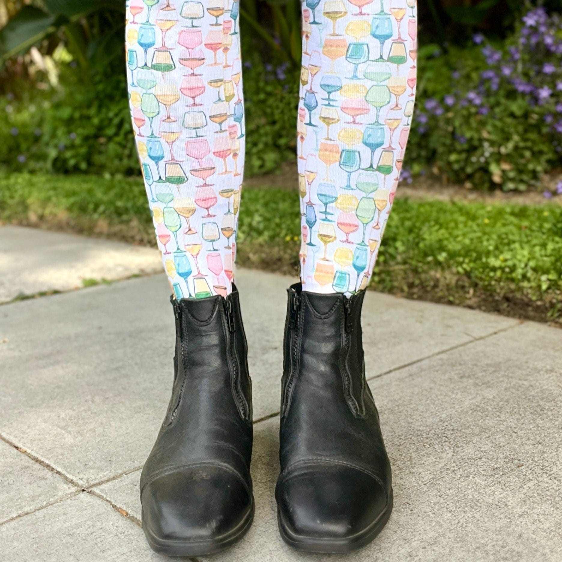 dreamers & schemers Pair & A Spare Wine Not Pair & a Spare equestrian boot socks boot socks thin socks riding socks pattern socks tall socks funny socks knee high socks horse socks horse show socks