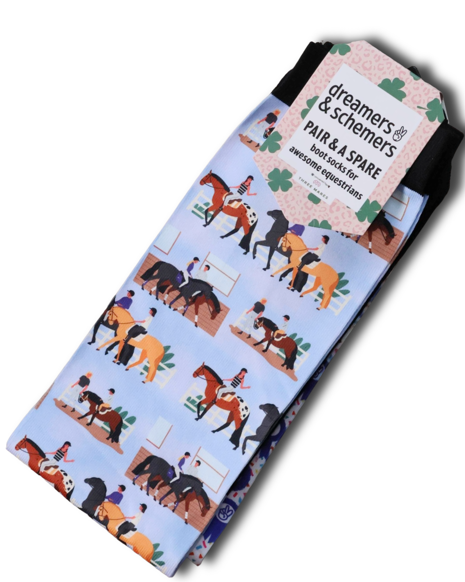 Yap O'Clock Pair & a Spare equestrian boot socks with talking yapping dog, by Dreamers & Schemers