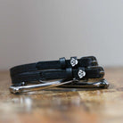 ManeJane Dog - Poodle Spur Straps Spur Straps — black leather, non-stretch, hero image for English riders.
