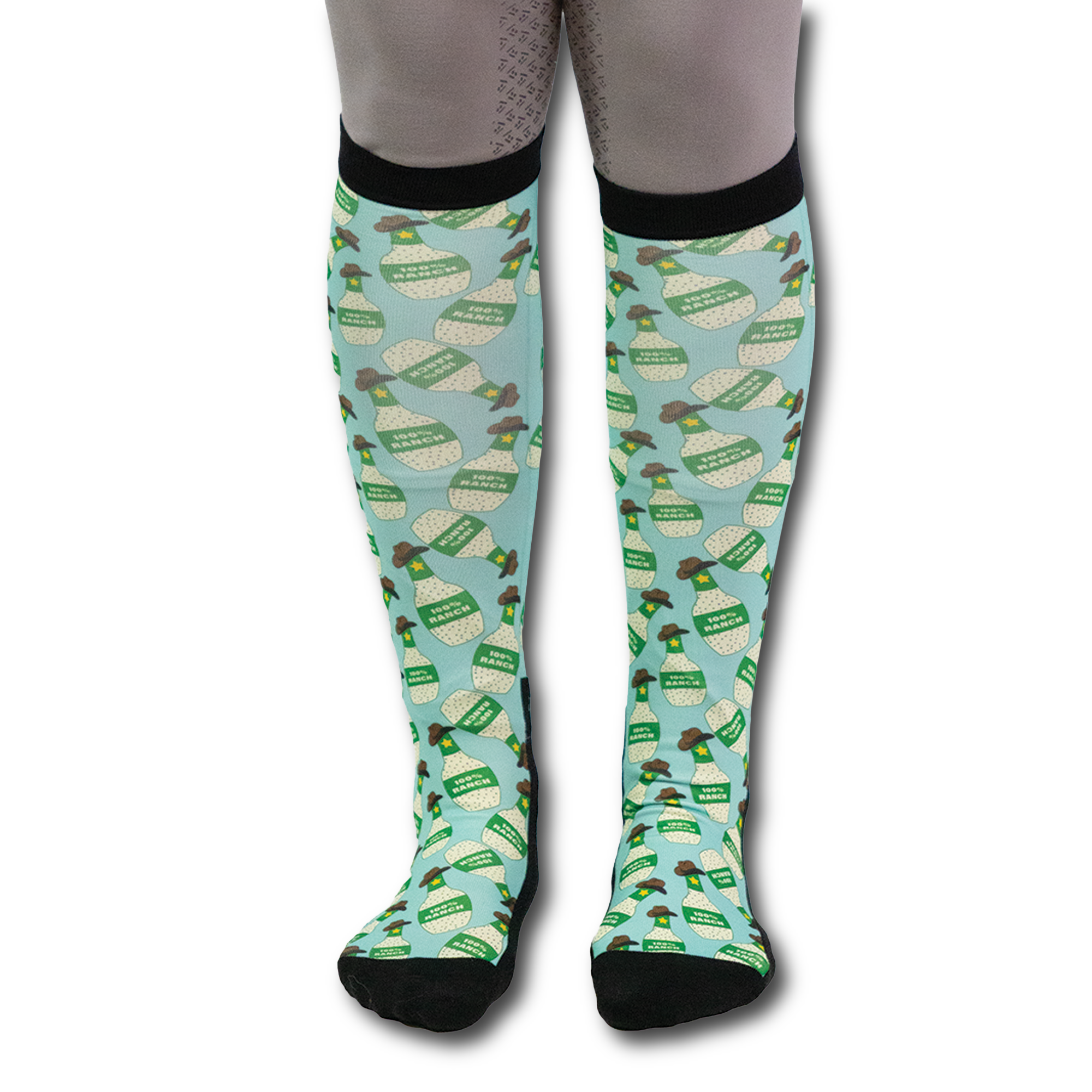 100% Ranch Pair & A Spare Socks black boot socks in pack of three with smooth flat-seam toe and breathable knit