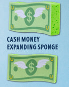 Cash Money expanding horse bath sponge shown printed side up and edge on, by Dreamers & Schemers