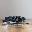 ManeJane Waffle Spur Straps Spur Straps — black leather, non-stretch, hero image for English riders.