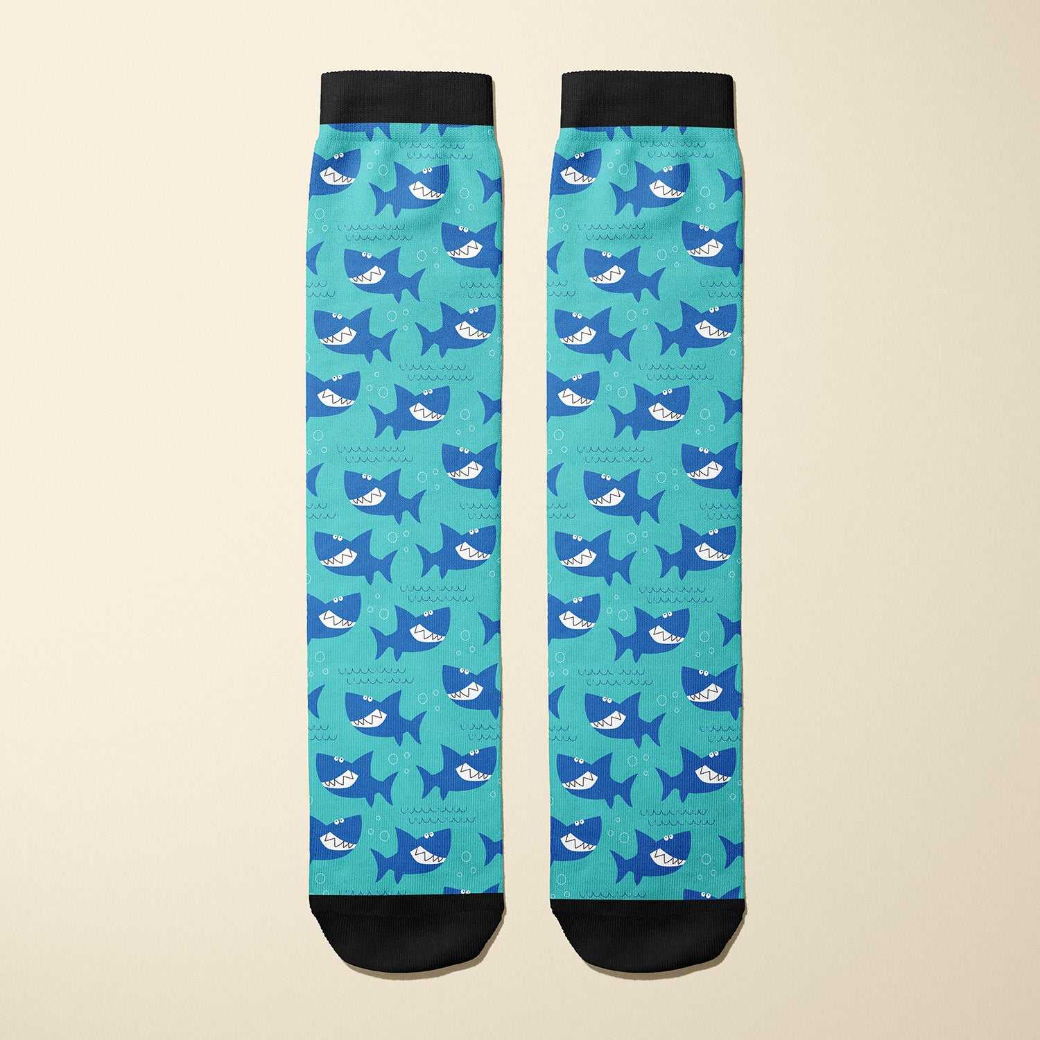 Limited edition Bruce 2017 boot socks with friendly shark grin, made in USA, soft and stretchy for equestrians