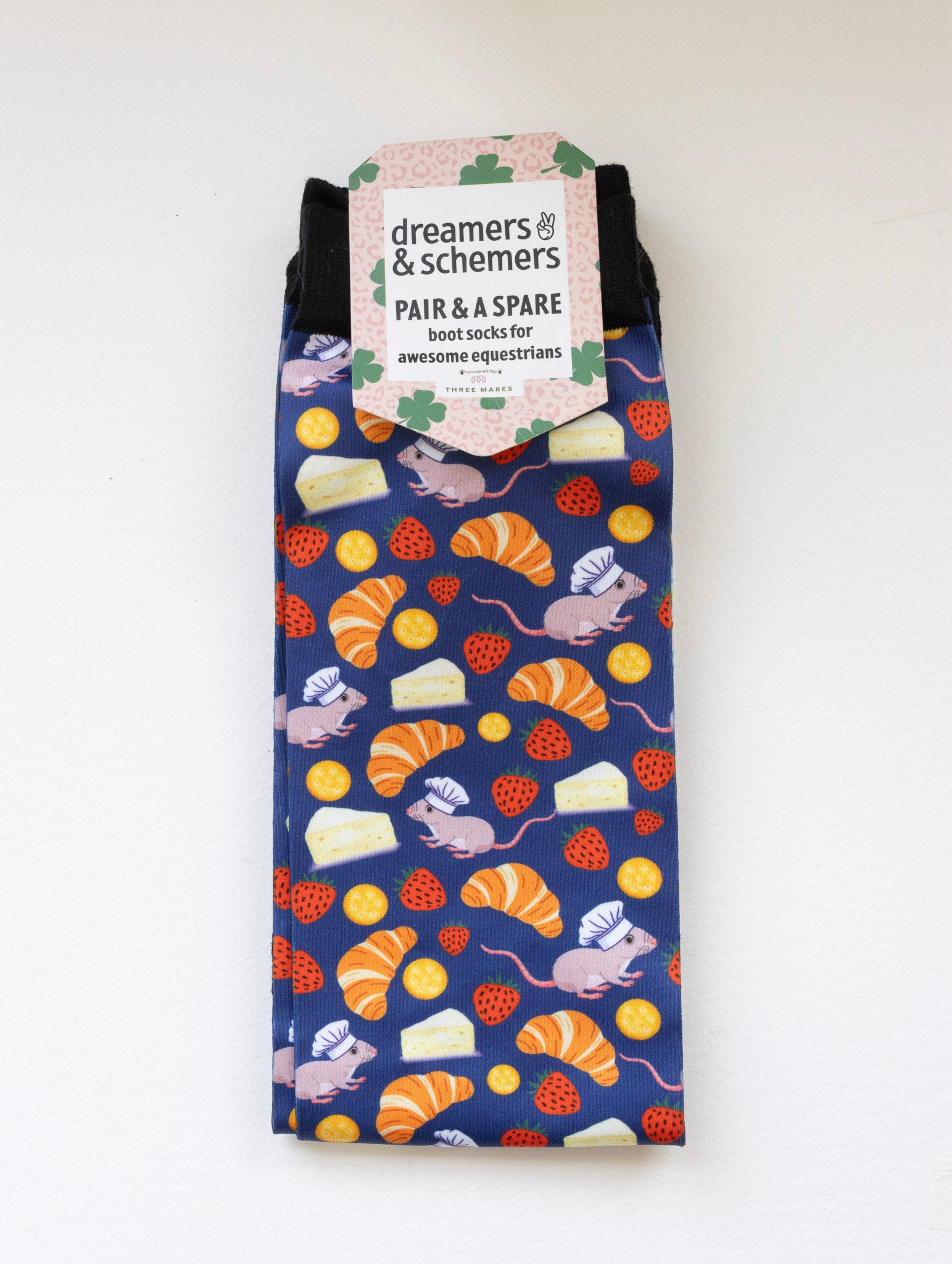 Merci Pair & a Spare equestrian boot socks in their header card, by Dreamers & Schemers