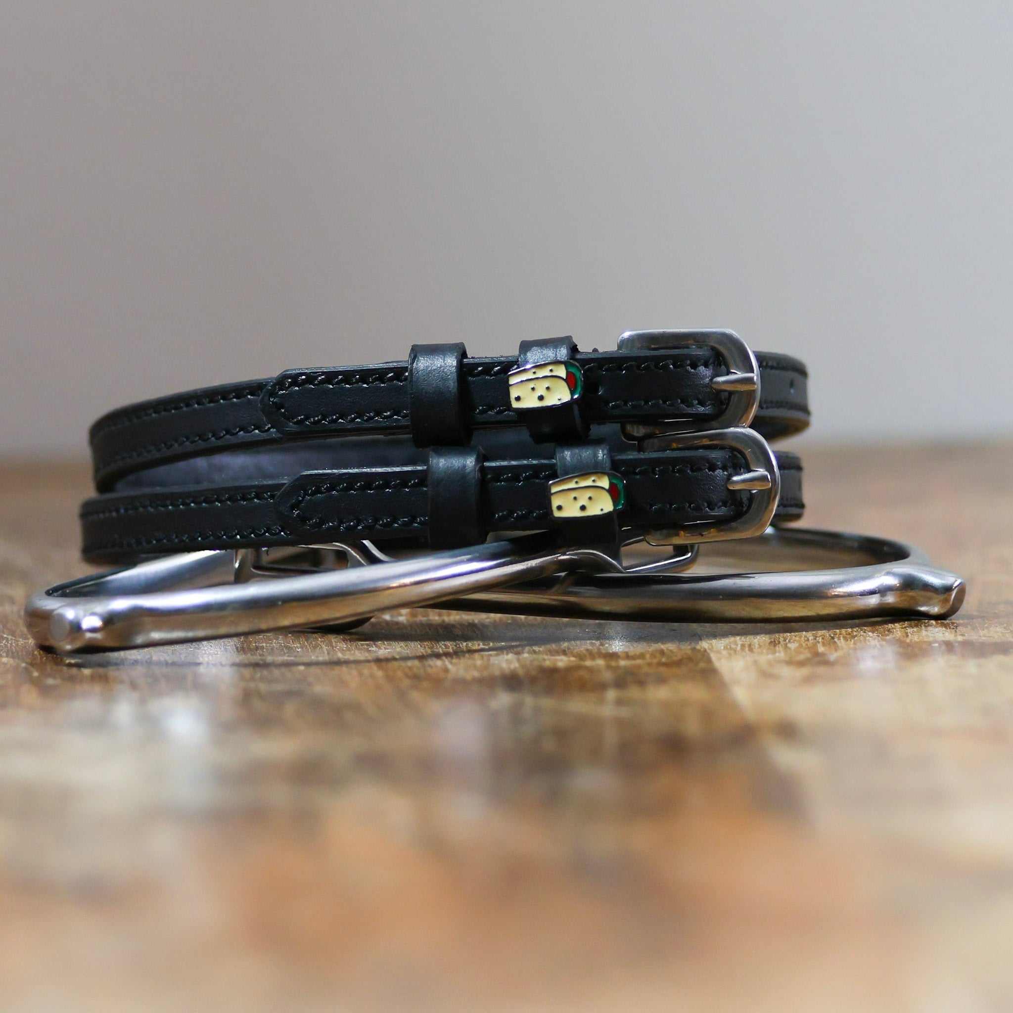 ManeJane Burrito Spur Straps Spur Straps — black leather, non-stretch, hero image for English riders.