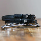 ManeJane Walrus Spur Straps Spur Straps — black leather, non-stretch, hero image for English riders.