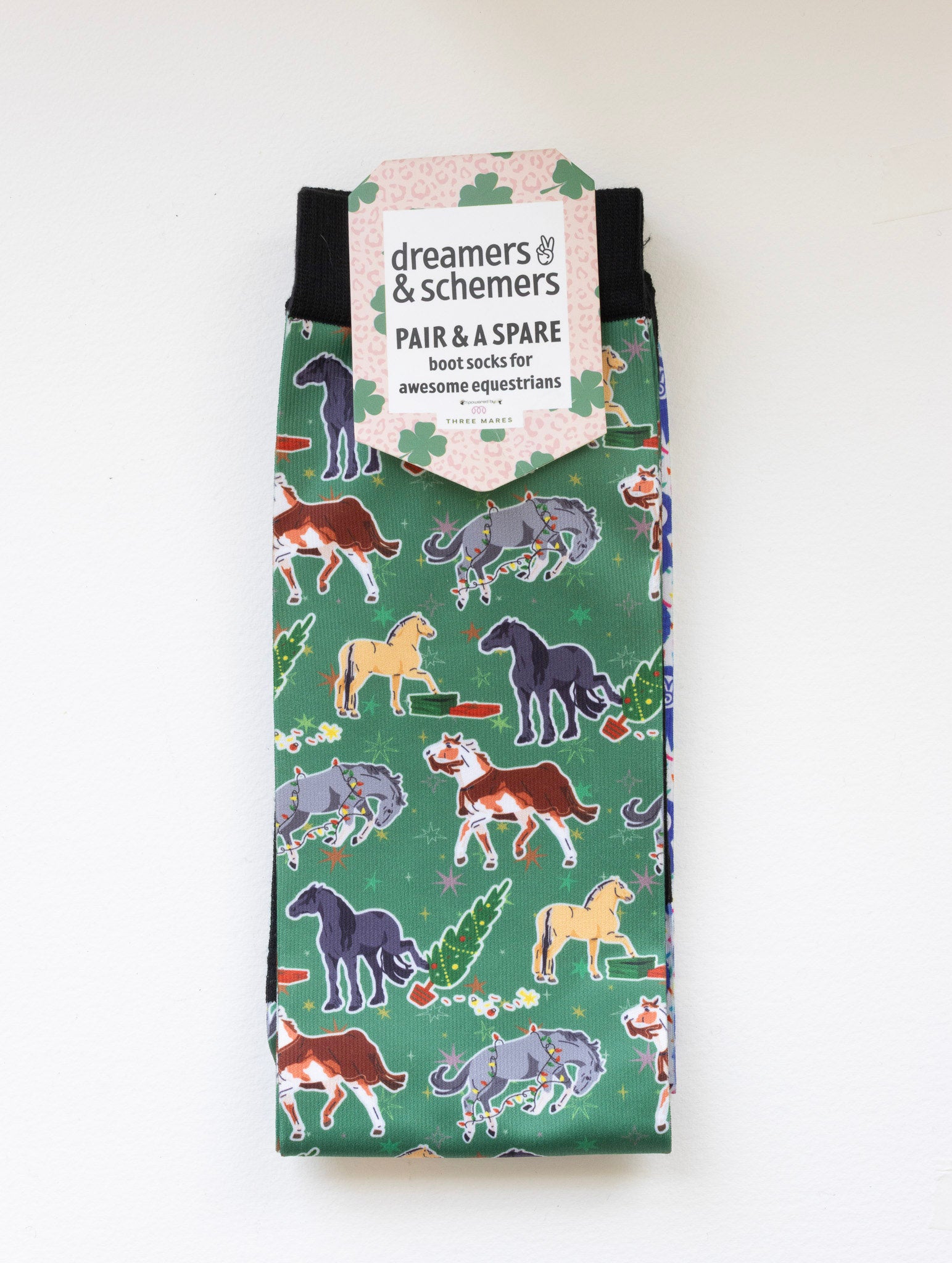 The Naughty List Youth Pair & a Spare riding boot socks for young equestrians, by Dreamers & Schemers