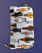 Butts zip pouch shown flat and upright, the full line-up of bay, grey and palomino rears on show