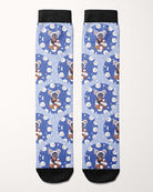 Snow Cute custom photo equestrian boot socks, flat lay of the pair, by Dreamers & Schemers