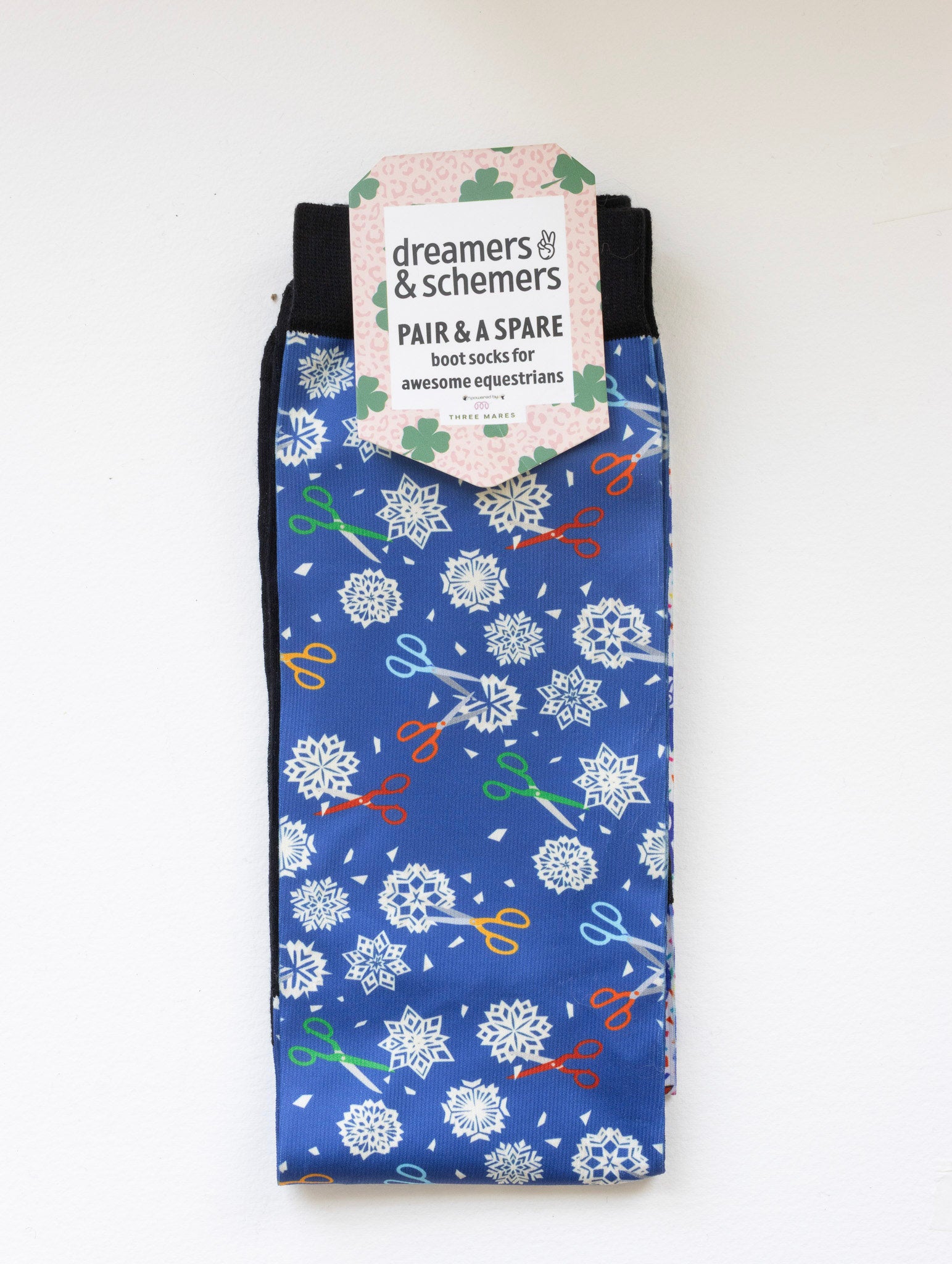 Shear Magic Pair & a Spare equestrian boot socks in their header card, by Dreamers & Schemers
