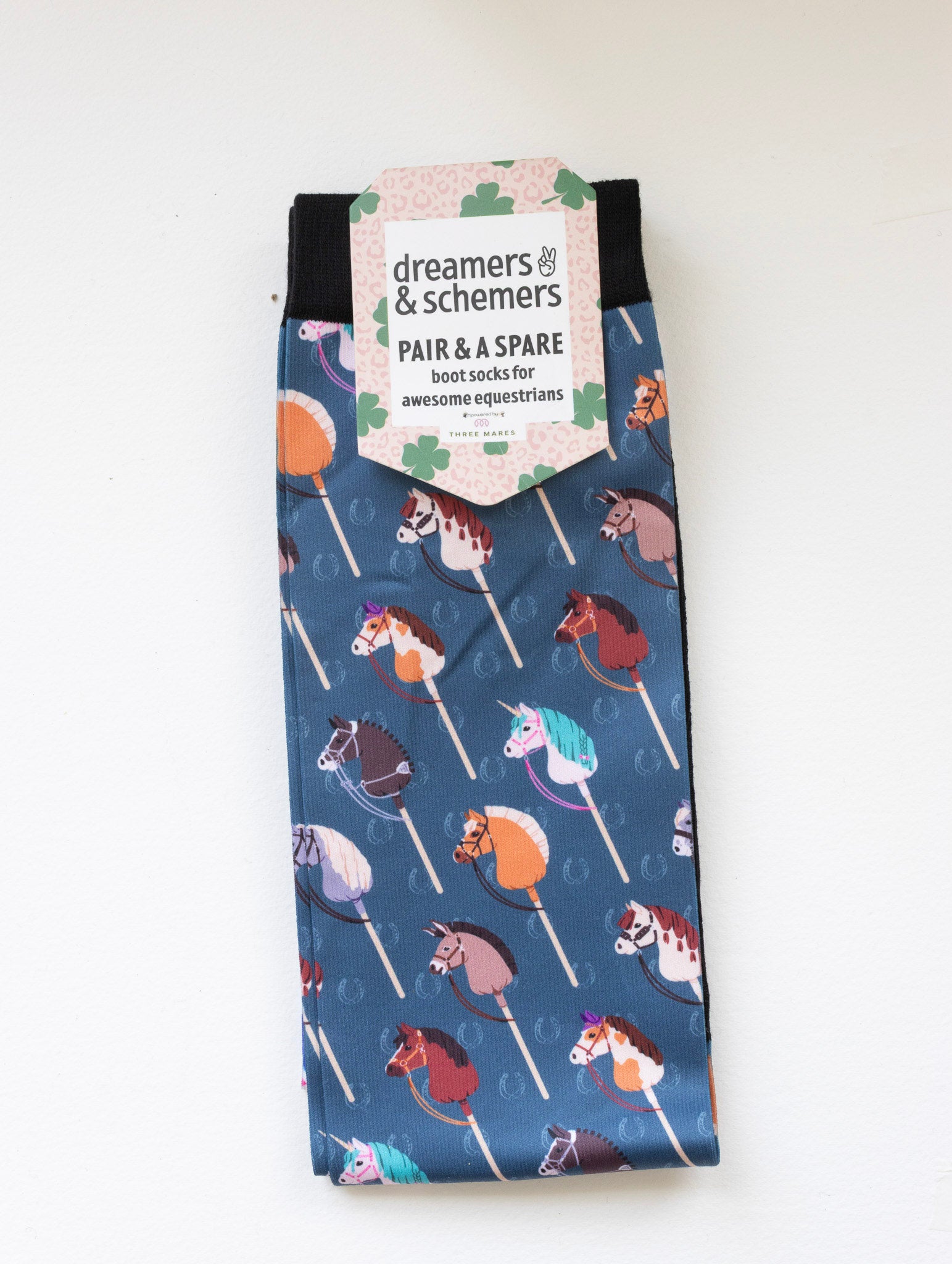 It's Not a Hobby Pair & a Spare equestrian boot socks in their header card, by Dreamers & Schemers