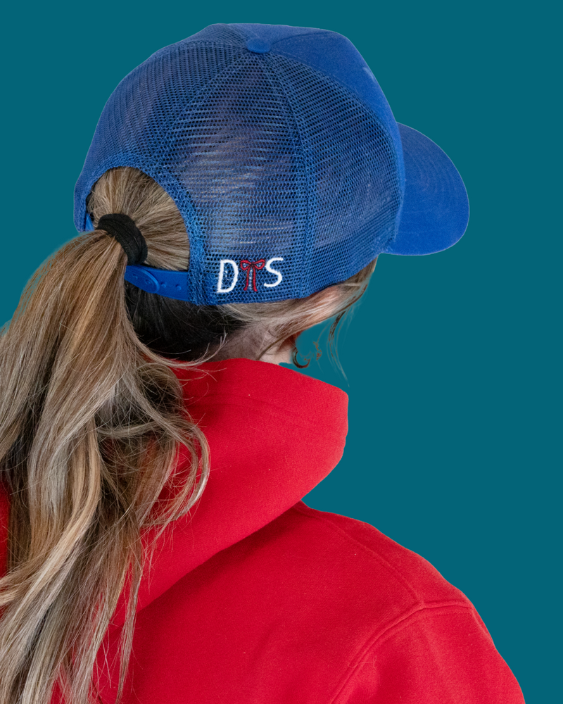 Bad Pony all-around trucker hat with embroidered logo and adjustable snapback