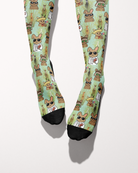 Bad Bunny Socks limited edition equestrian boot socks in green, alternate angle, by Dreamers & Schemers