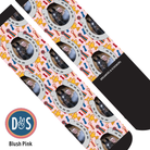 Custom boot socks with horseshoes and winner winner design, made in the USA