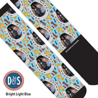 Custom boot socks featuring personalized horseshoes and winner winner design